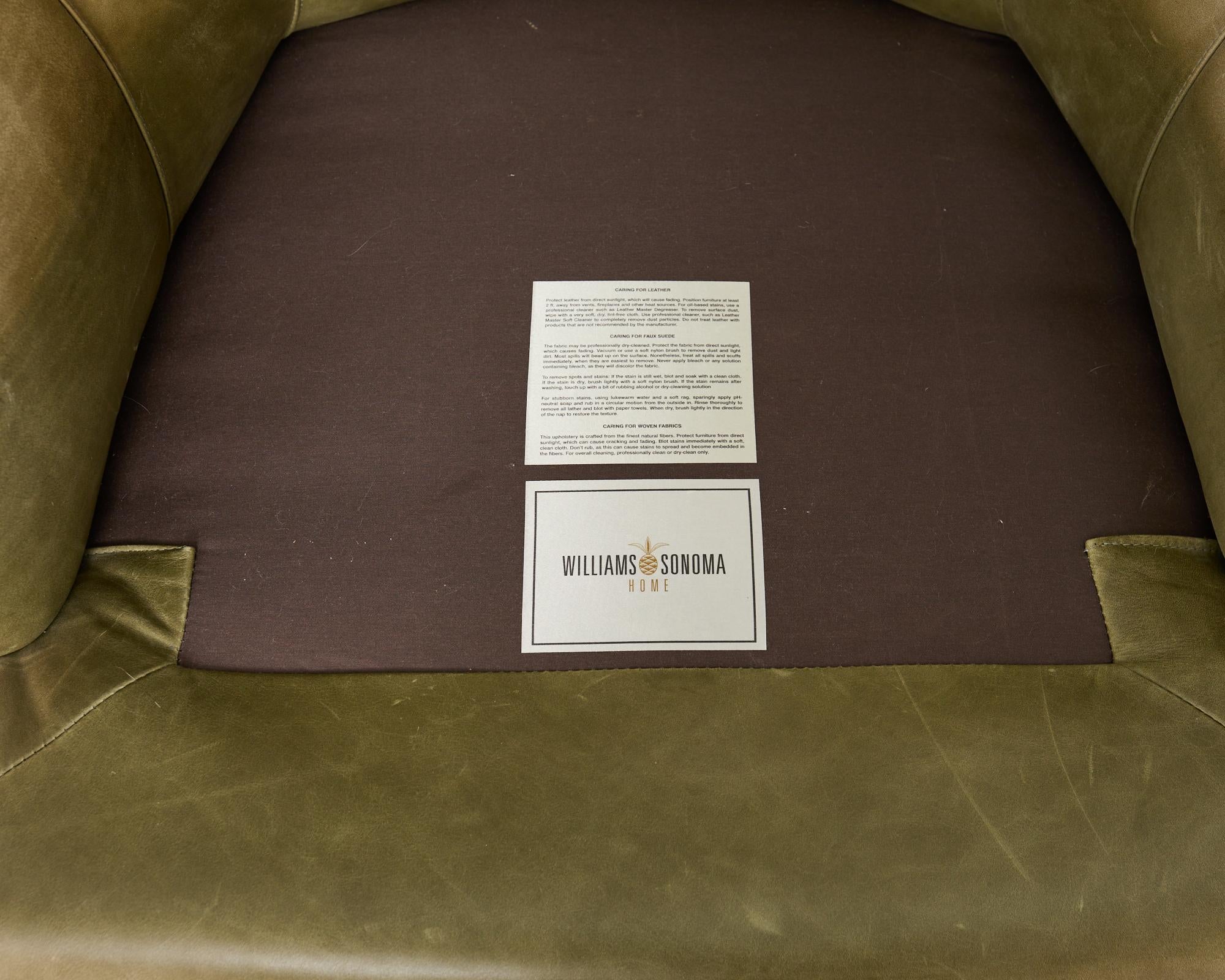 Pair of Midcentury Style Leather Butterfly Wingback Chairs For Sale 4