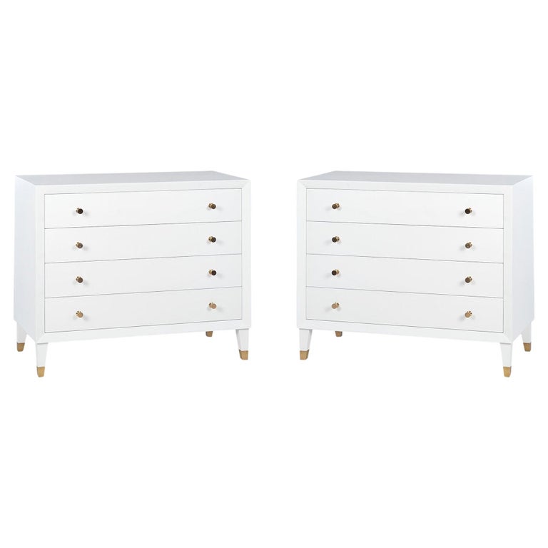 Pair of MidCentury Style Painted Dressers For Sale at 1stDibs
