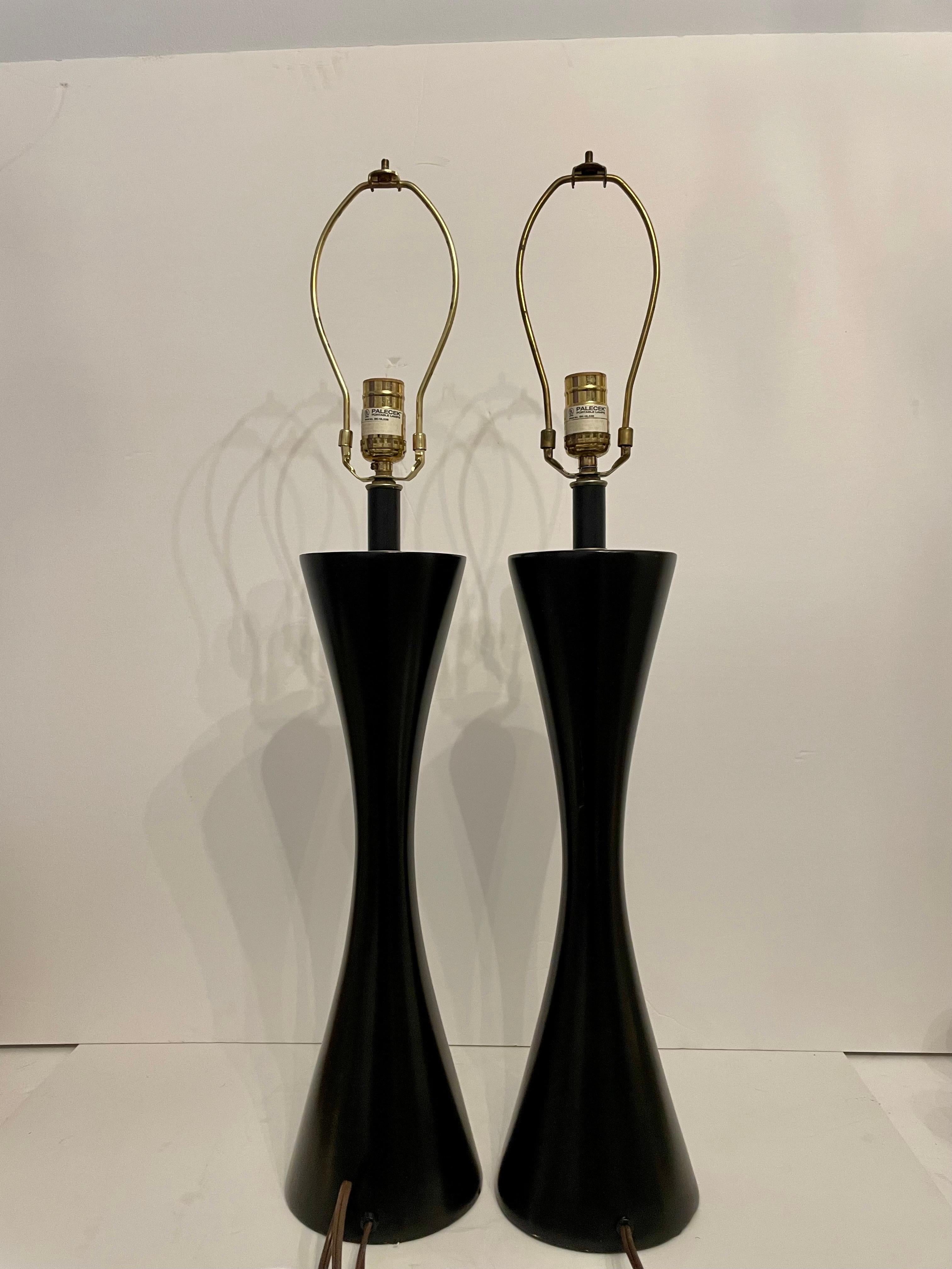 Brass Pair of Midcentury Style Palecek  Lamps For Sale