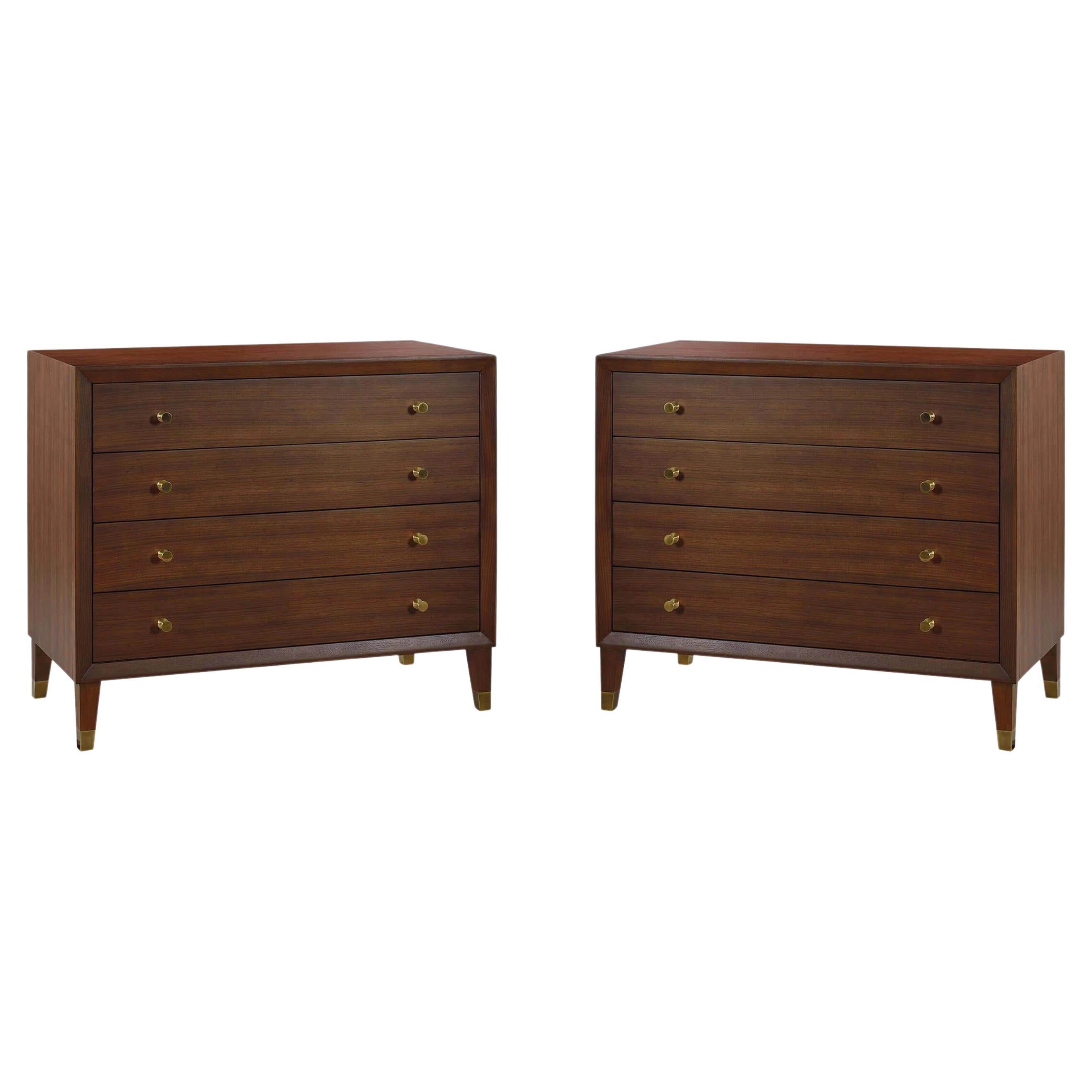 Pair of Midcentury Style Walnut Dressers