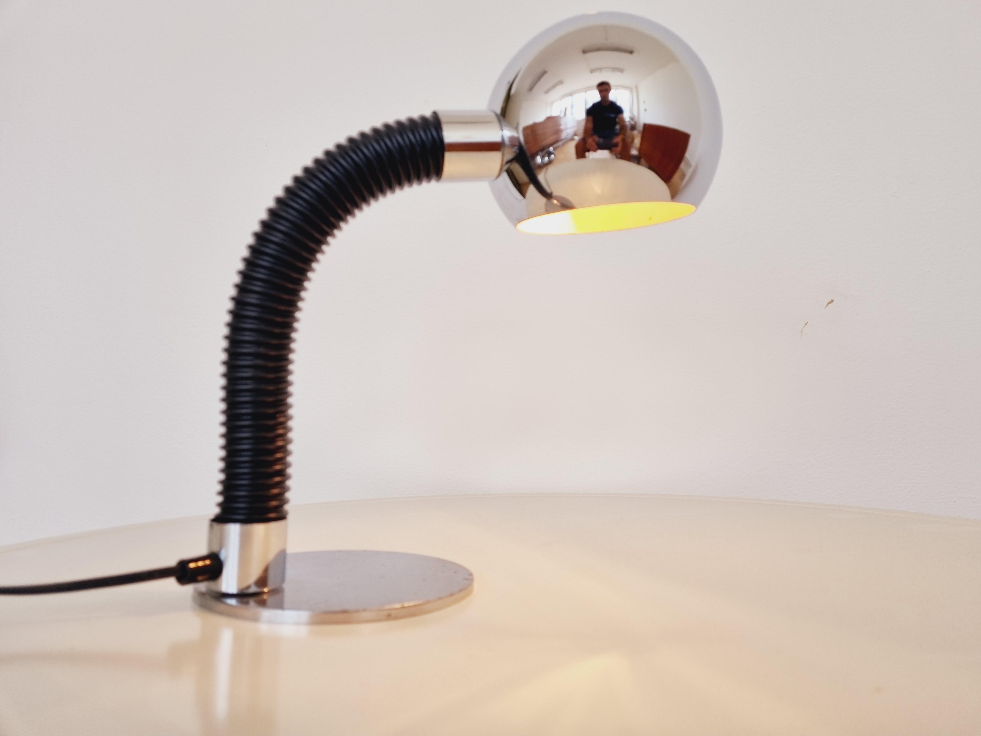 Pair of Midcentury Table Lamp Targetti Sankey, Space Age, Italy, 1970s For Sale 4