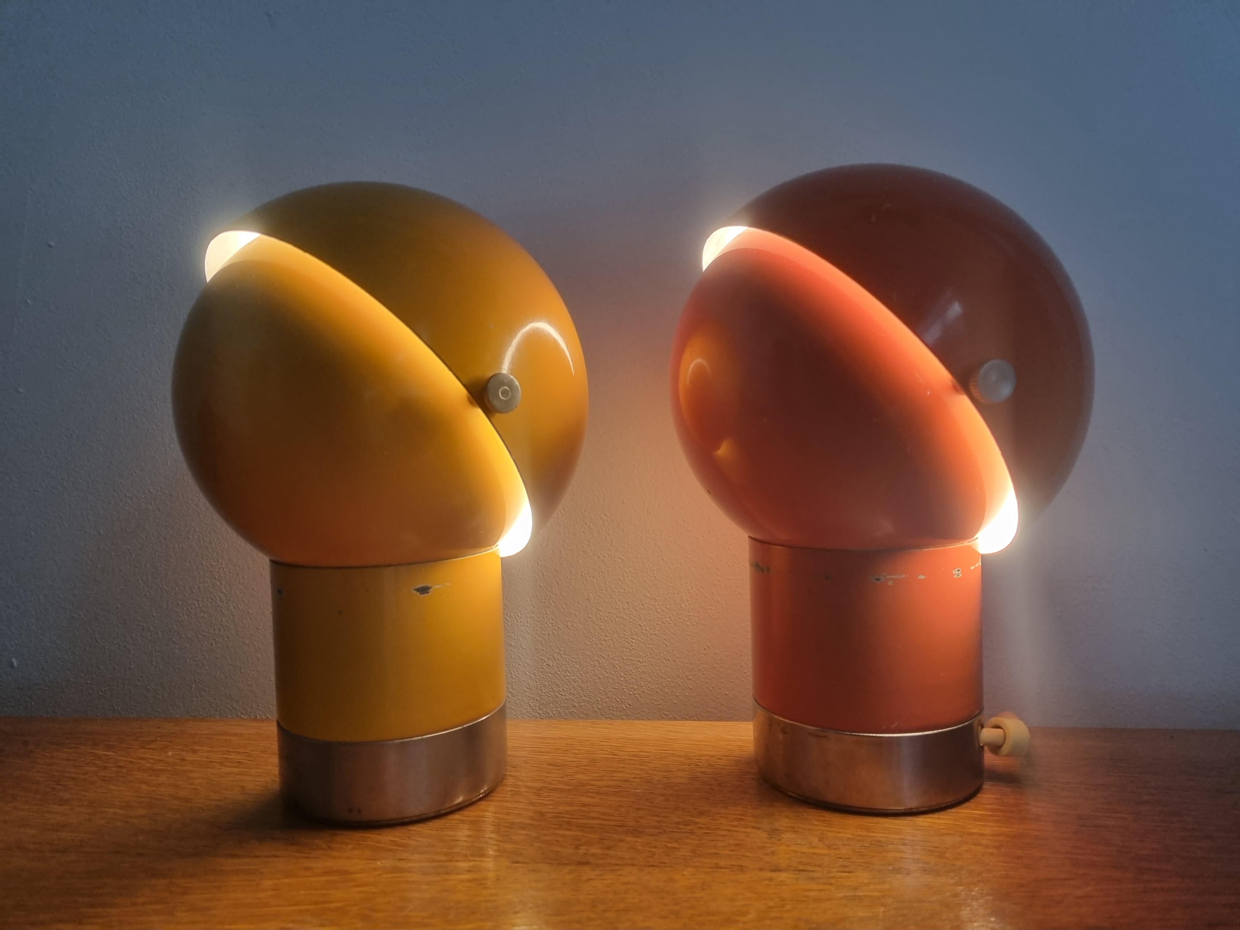 Pair of Midcentury Table Lamps Astronaut, Space Age, 1970s 5