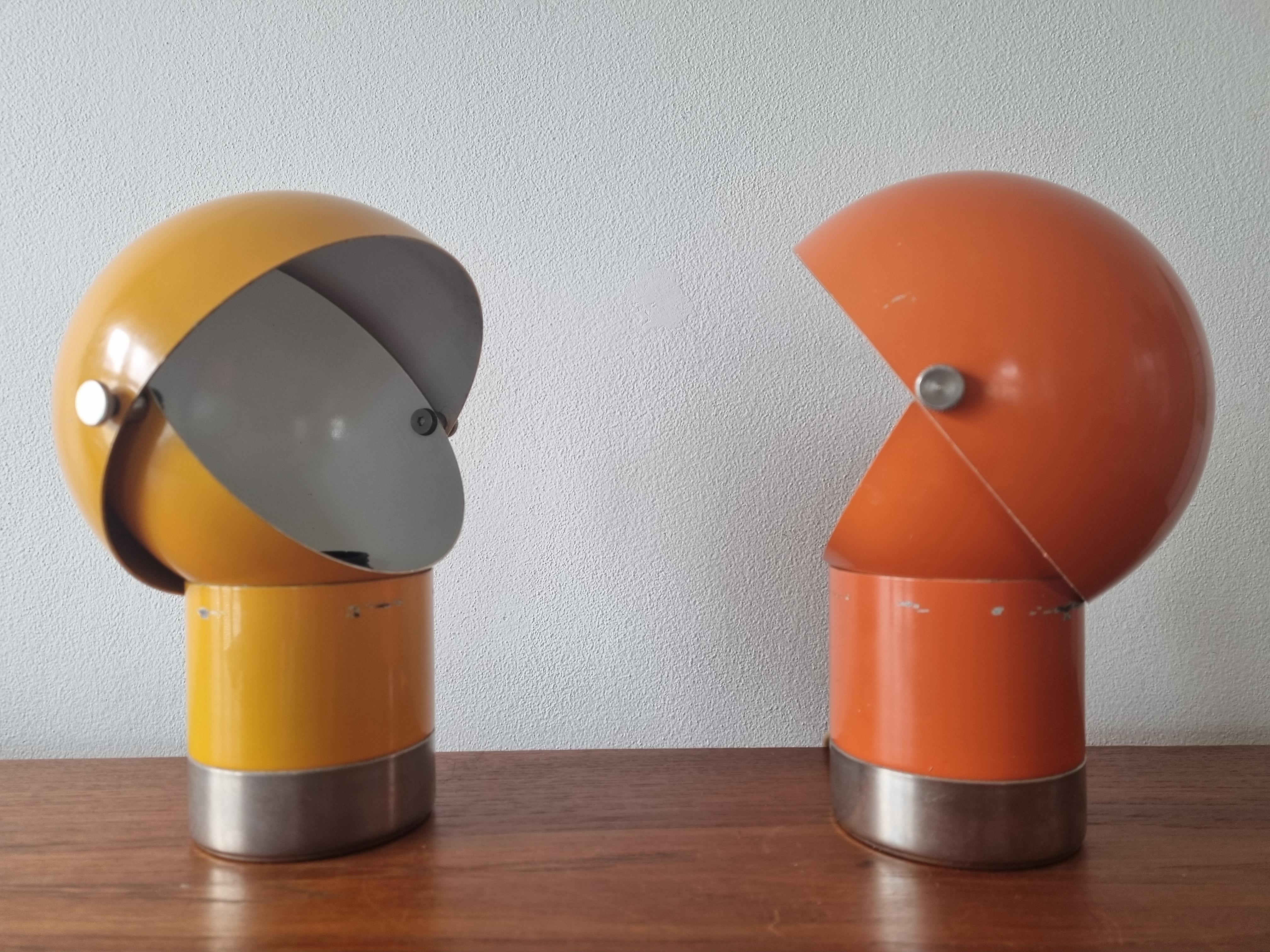 Pair of Midcentury Table Lamps Astronaut, Space Age, 1970s In Good Condition In Praha, CZ