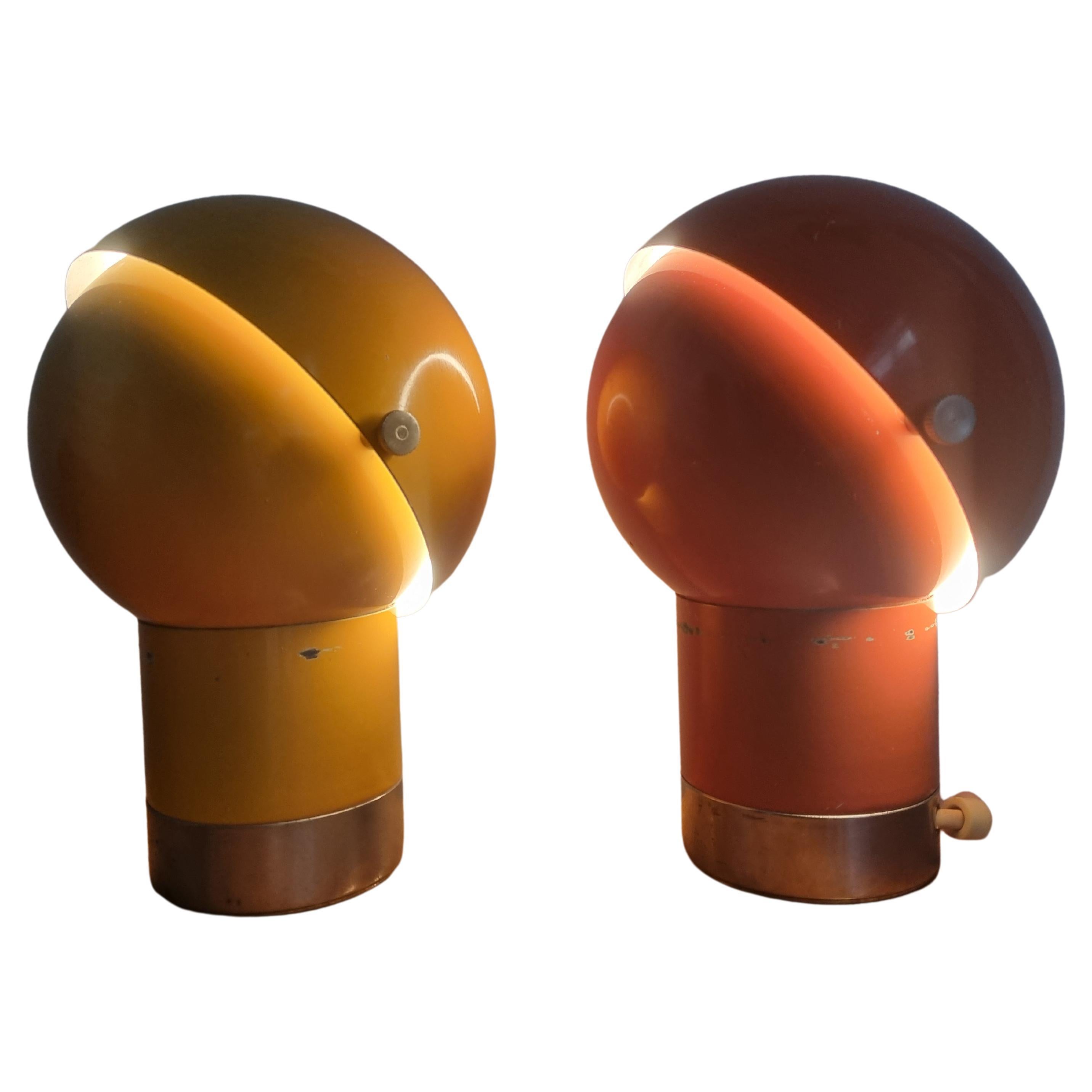 Pair of Midcentury Table Lamps Astronaut, Space Age, 1970s