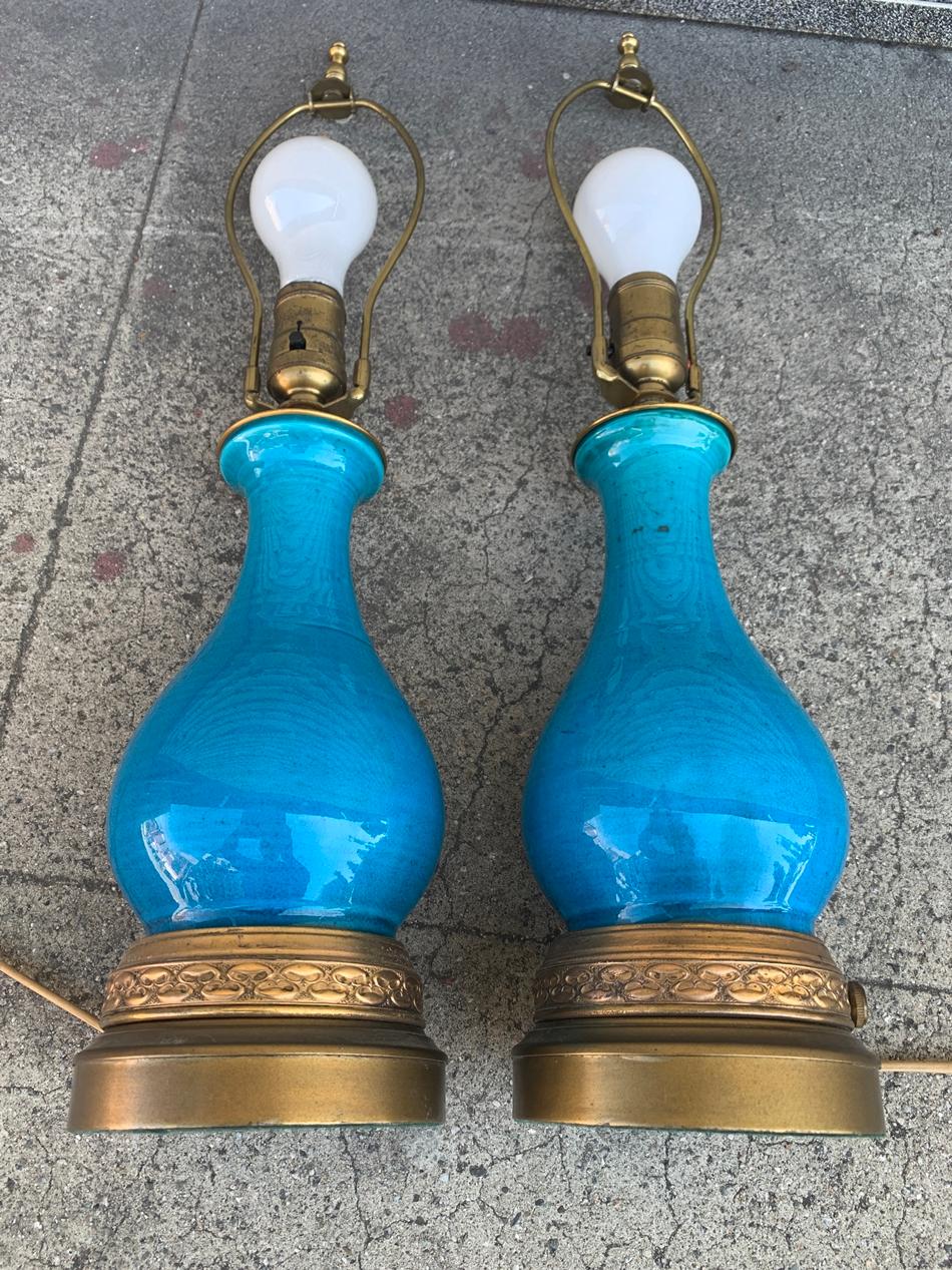 Italian Pair of Midcentury Table Lamps attb to Bitossi