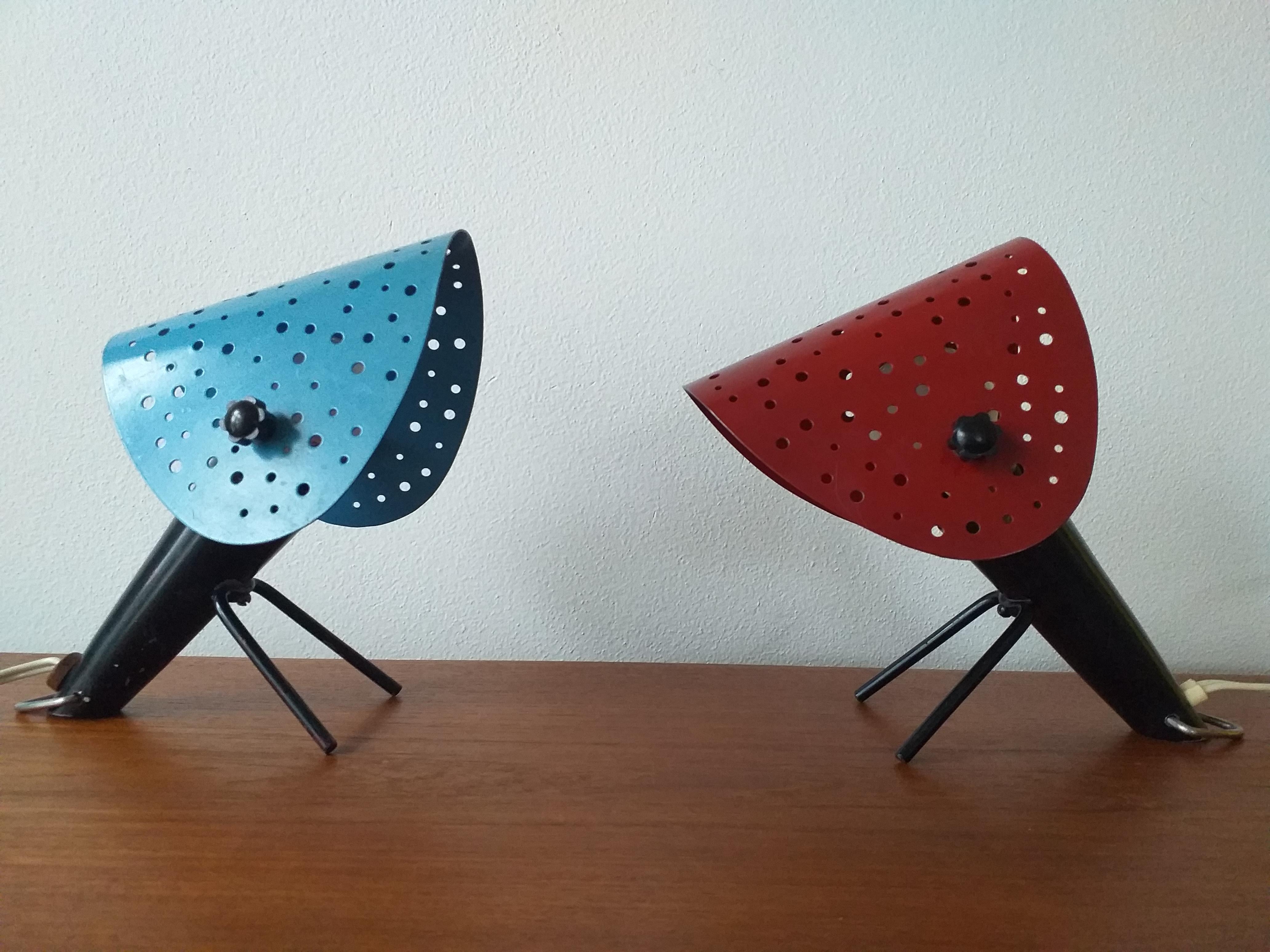 Pair of midcentury table lamps by Ernst Igl for Hillebrand, 1950s. Very nice style of lighting.