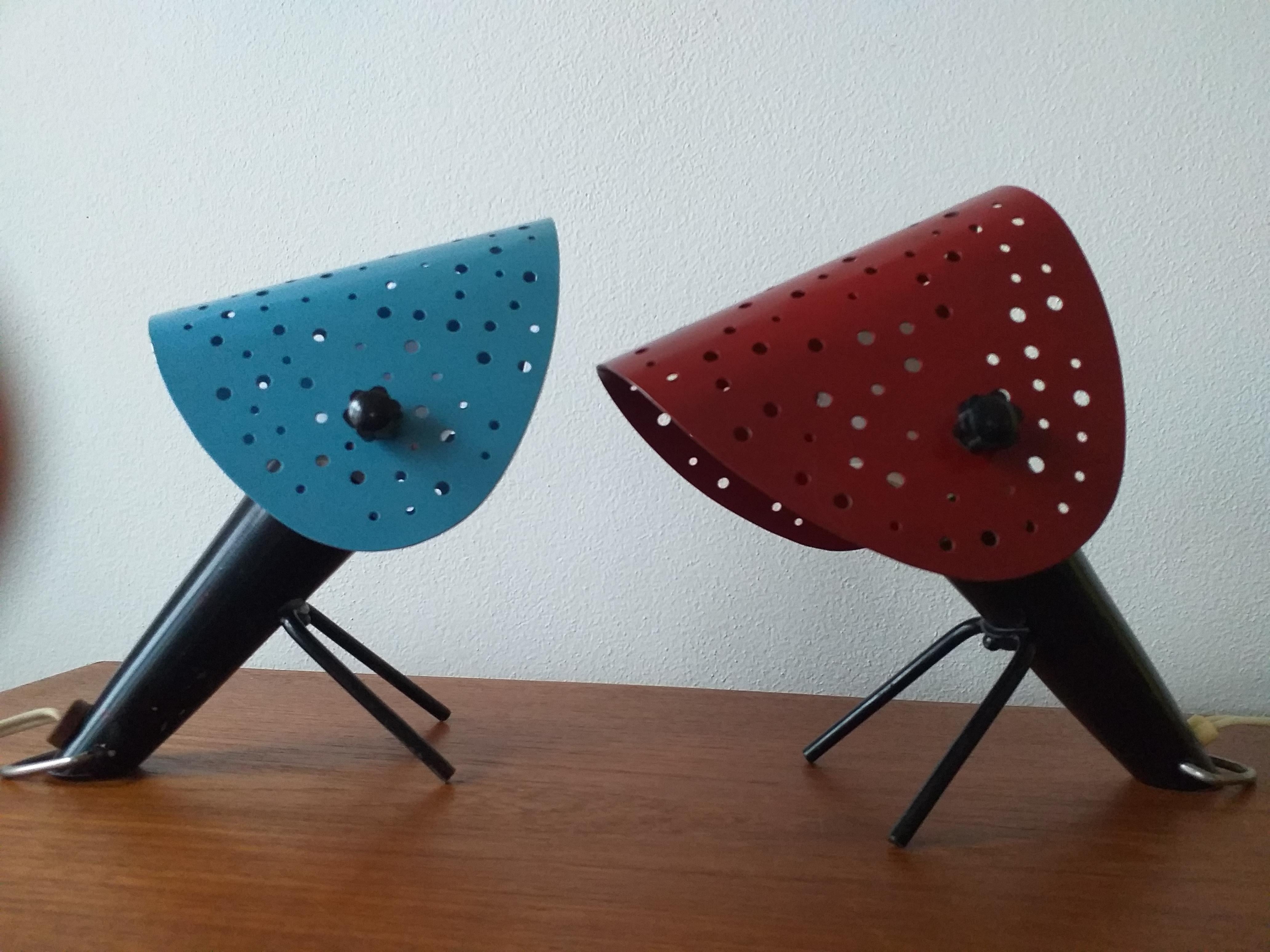 Mid-Century Modern Pair of Midcentury Table Lamps by Ernst Igl for Hillebrand, 1950s For Sale