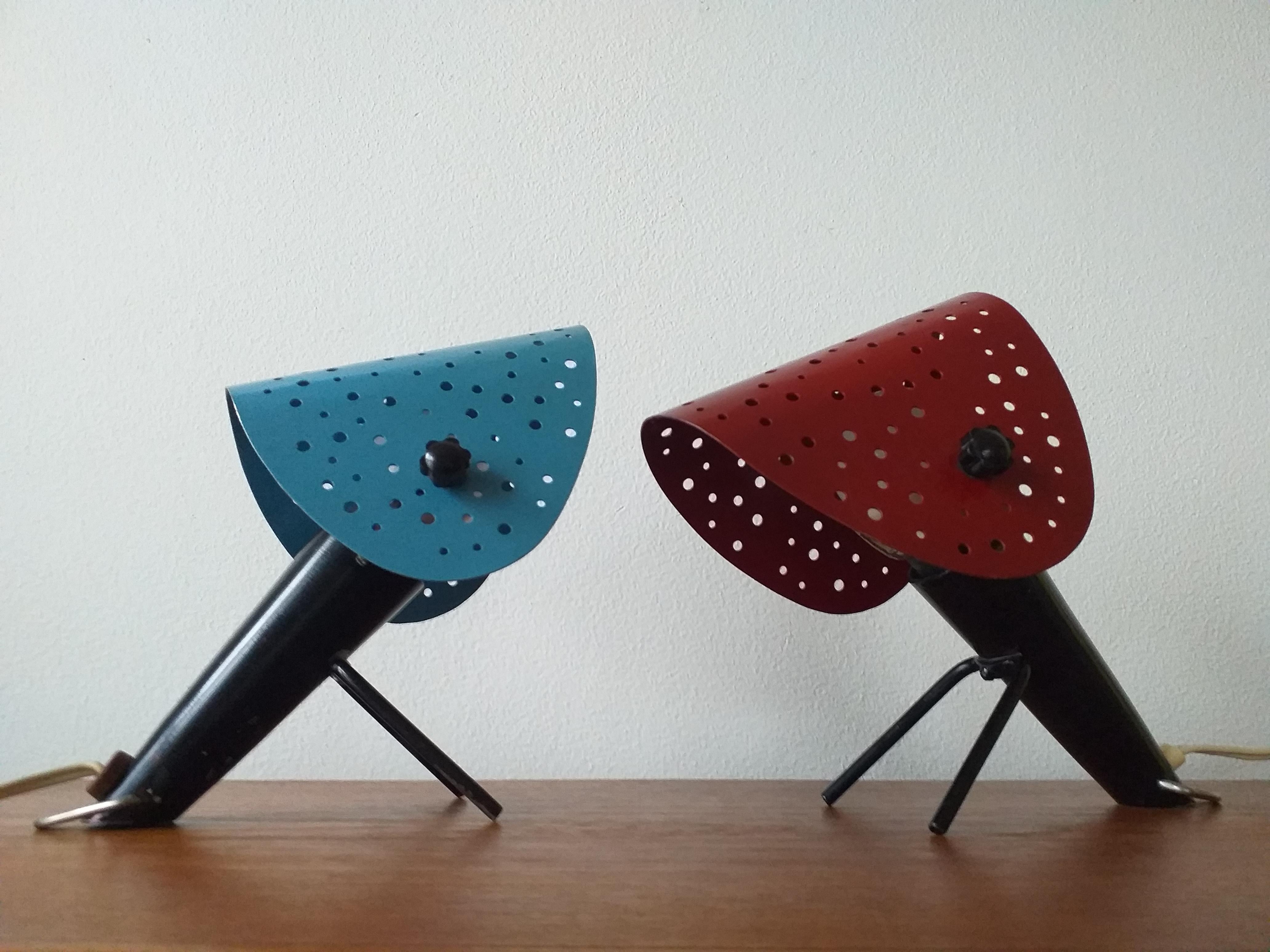 German Pair of Midcentury Table Lamps by Ernst Igl for Hillebrand, 1950s For Sale
