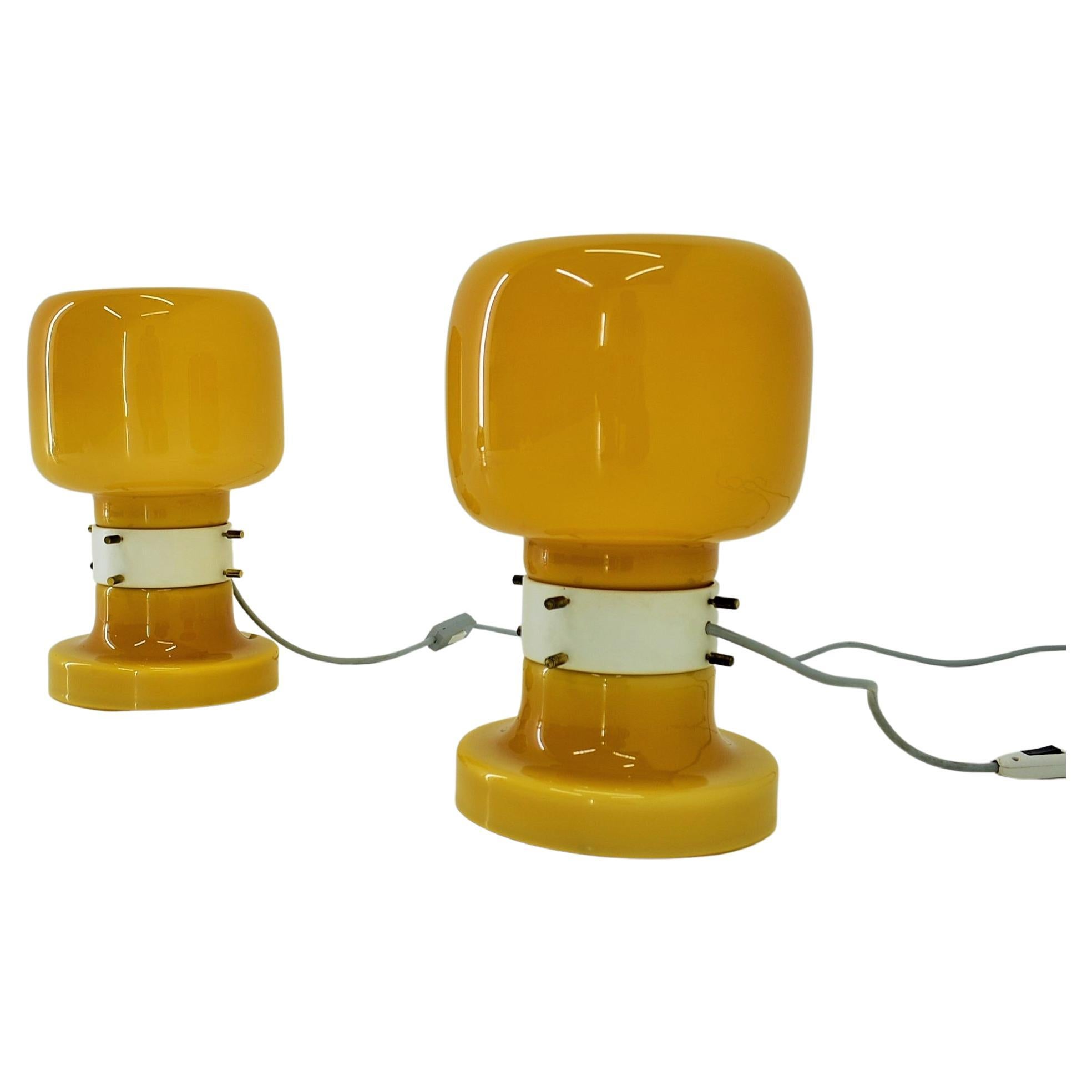 Pair of Midcentury Table Lamps by Zbyněk Hřivnáč, Equipment Hotel Praha, 1960s For Sale