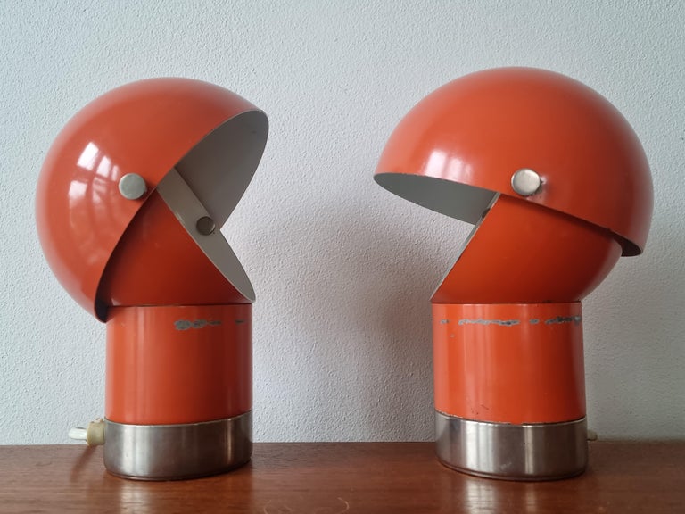 Czech Pair of Mid-Century Table Lamps Designed by Pavel Grus, Kamenicky Senov, 1960s For Sale