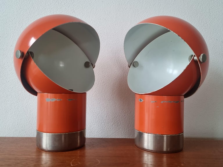 Lacquered Pair of Mid-Century Table Lamps Designed by Pavel Grus, Kamenicky Senov, 1960s For Sale