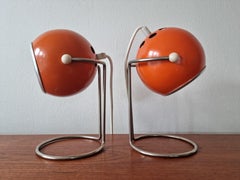 Pair of Midcentury Table Lamps, Eye Ball, 1970s