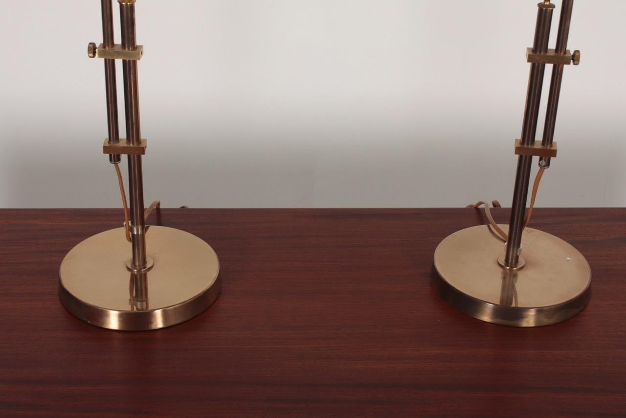 Pair of Midcentury Table Lamps in Brass by Bergboms, Swedish Modern, 1950s 3