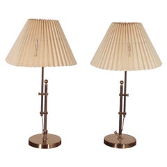 Pair of Midcentury Table Lamps in Brass by Bergboms, Swedish Modern, 1950s