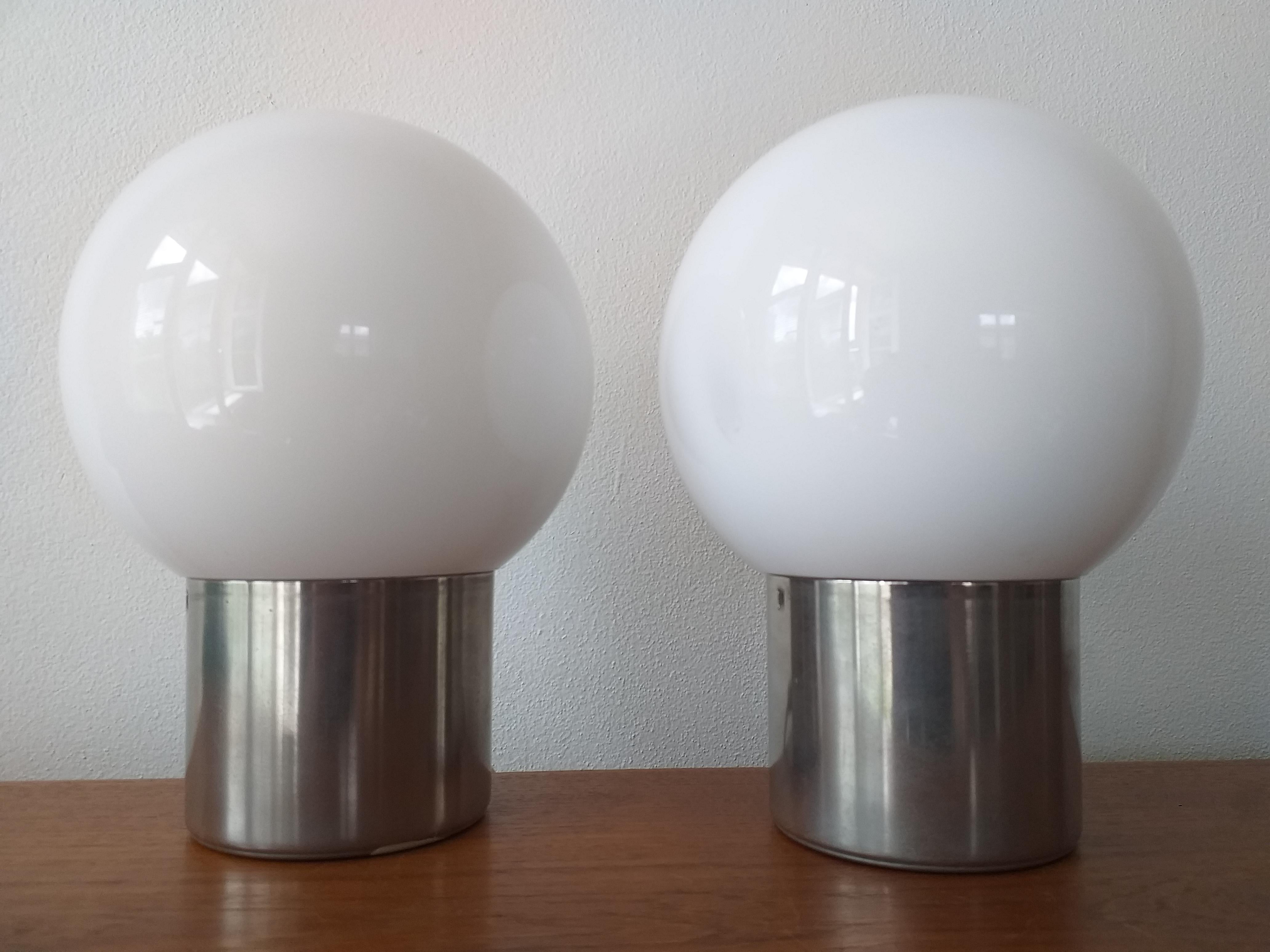 Pair of Midcentury Table Lamps Kamenicky Senov, 1970s In Good Condition For Sale In Praha, CZ