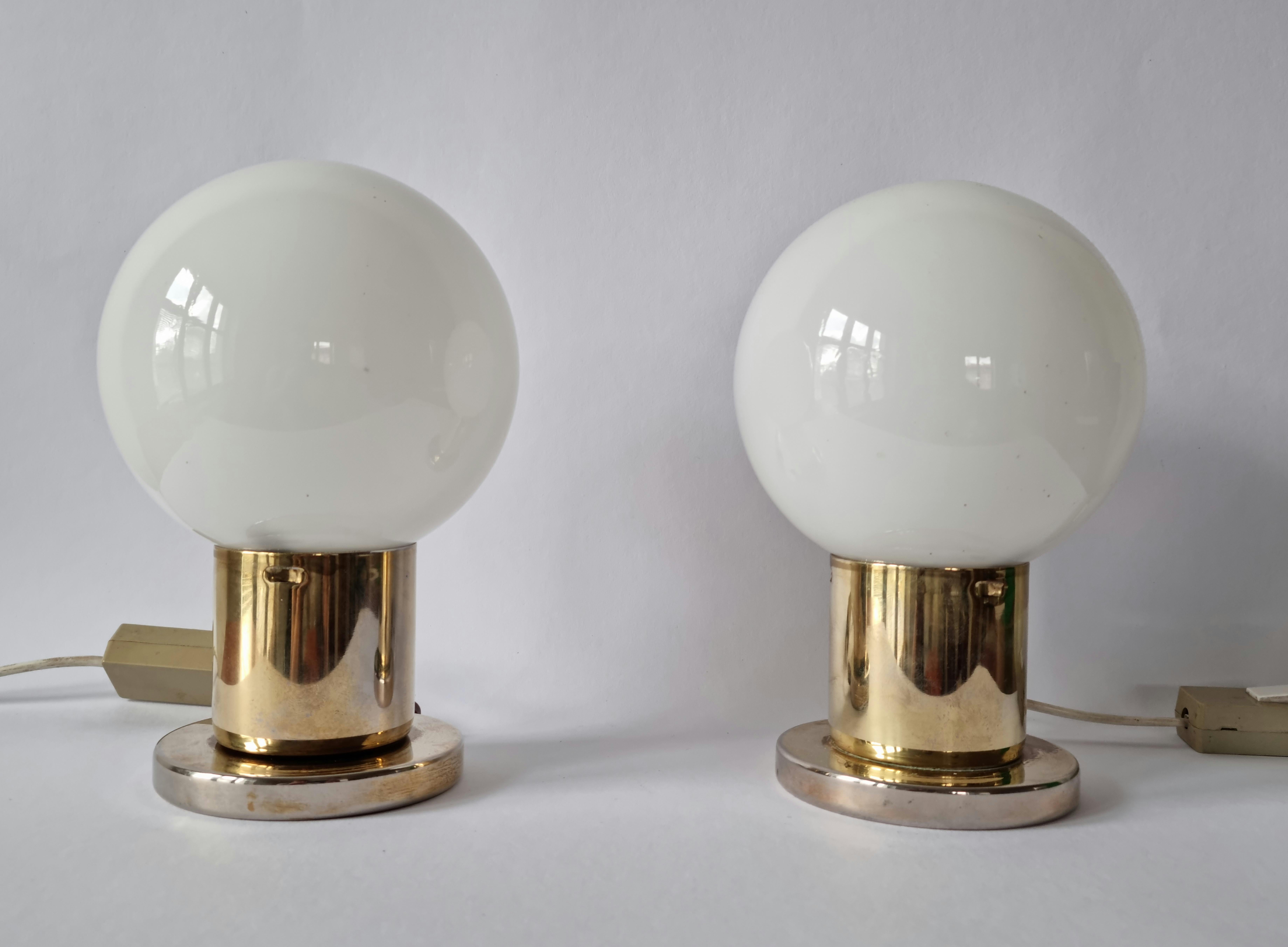 Pair of Mid-Century Table Lamps Kamenicky Senov, 1970s In Good Condition For Sale In Praha, CZ