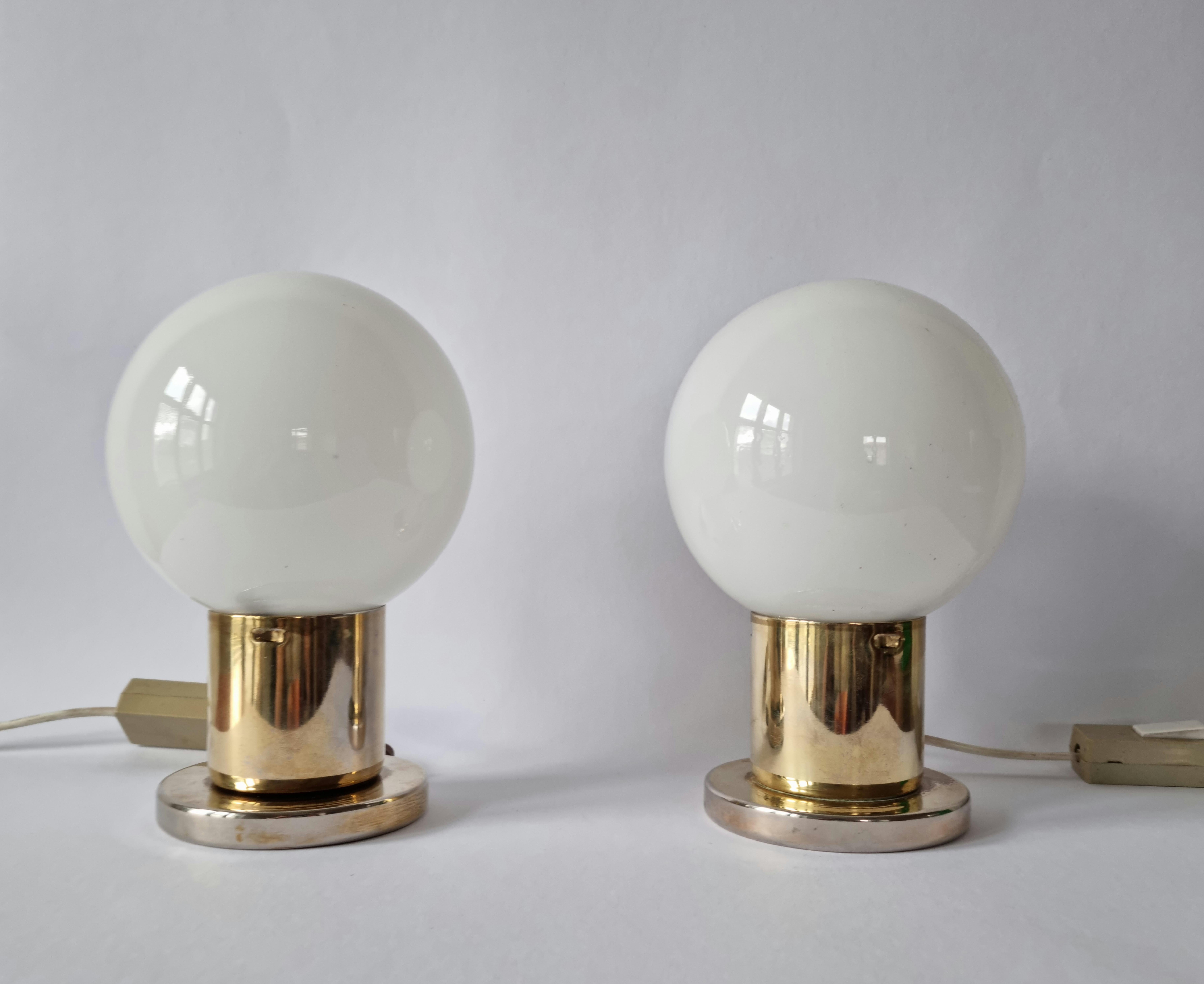 Brass Pair of Mid-Century Table Lamps Kamenicky Senov, 1970s For Sale