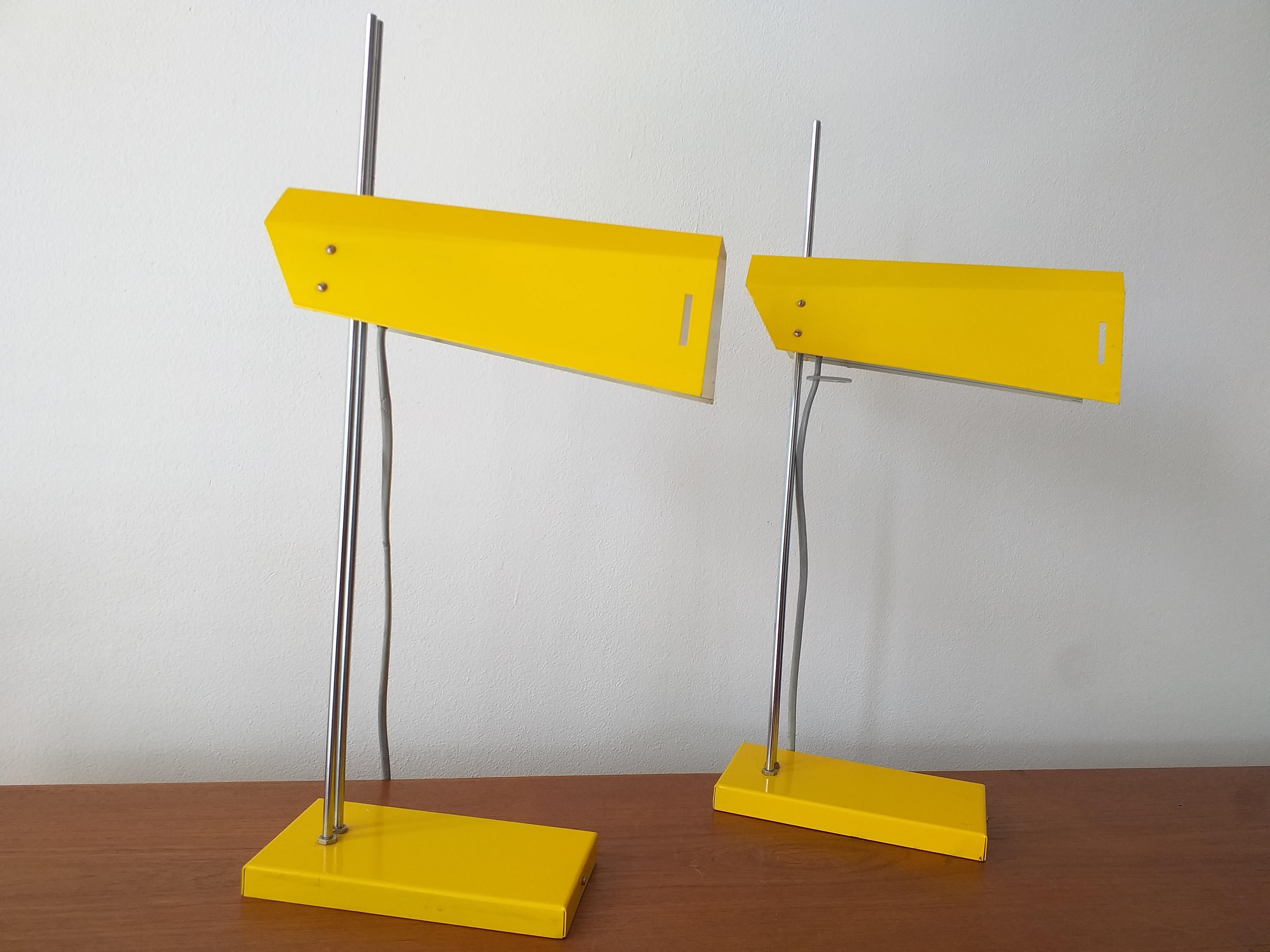 Czech Pair of Midcentury Table Lamps Lidokov, Designed by Josef Hurka, 1970s For Sale