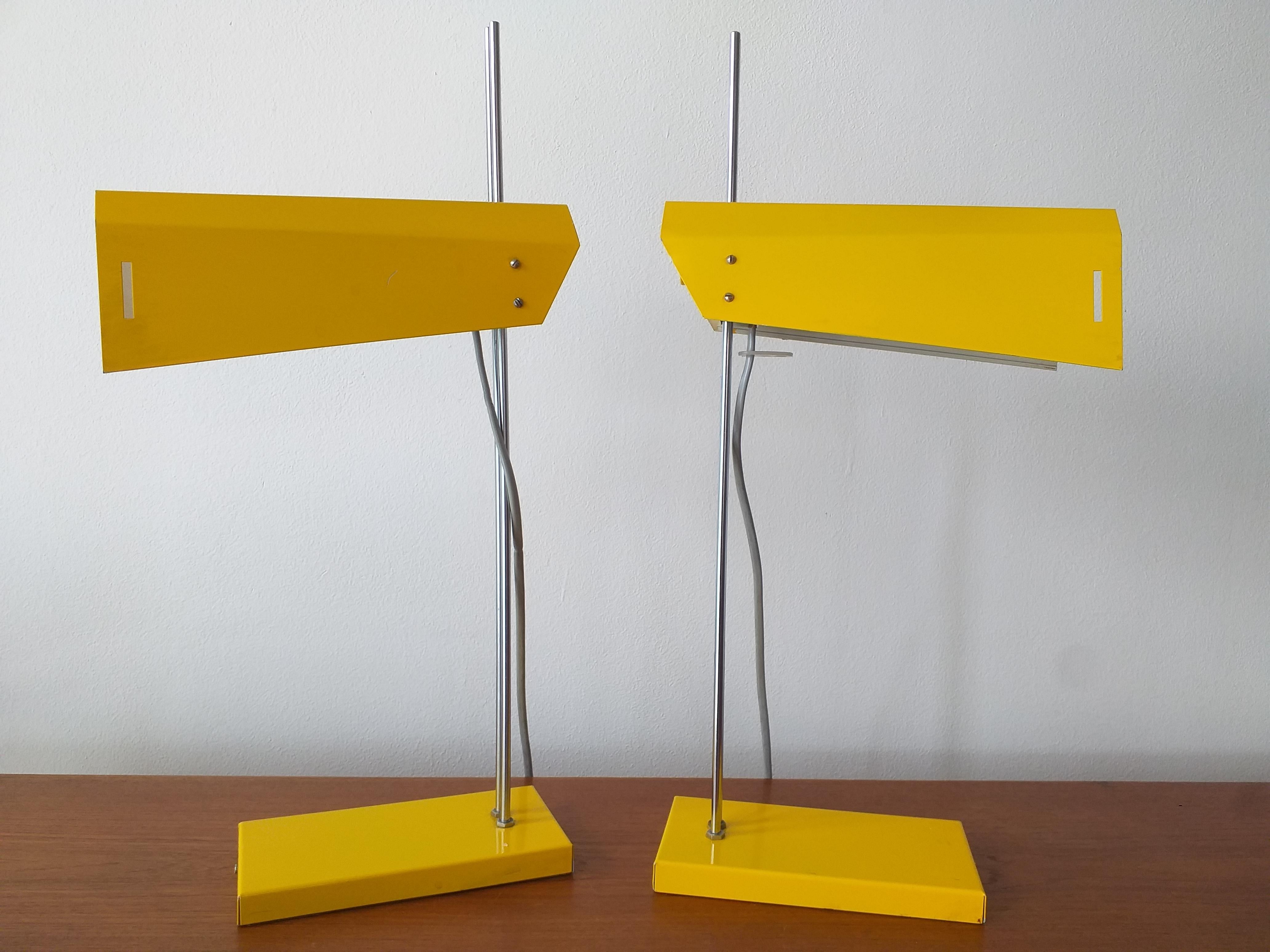 Lacquered Pair of Midcentury Table Lamps Lidokov, Designed by Josef Hurka, 1970s For Sale