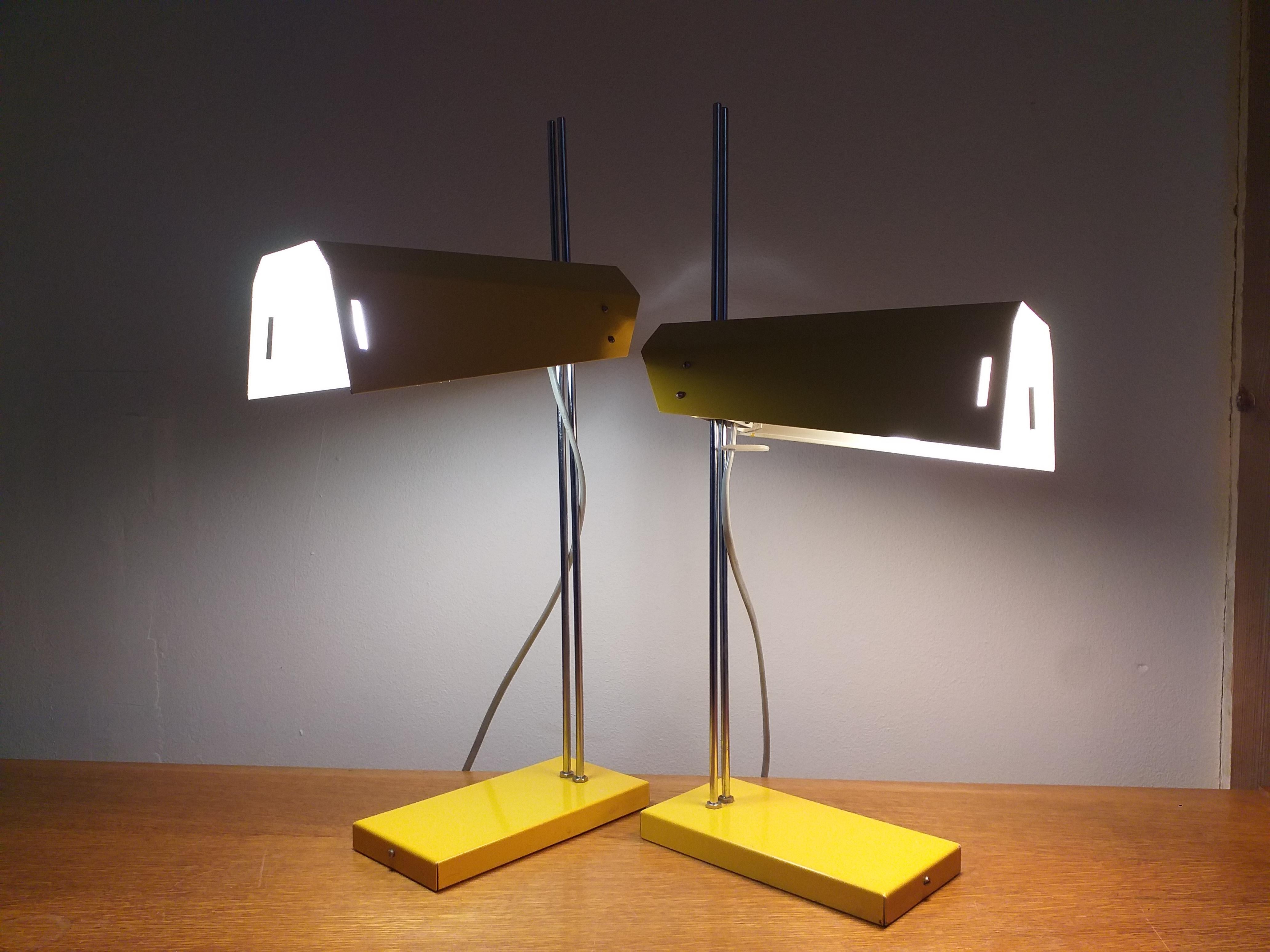 Late 20th Century Pair of Midcentury Table Lamps Lidokov, Designed by Josef Hurka, 1970s For Sale