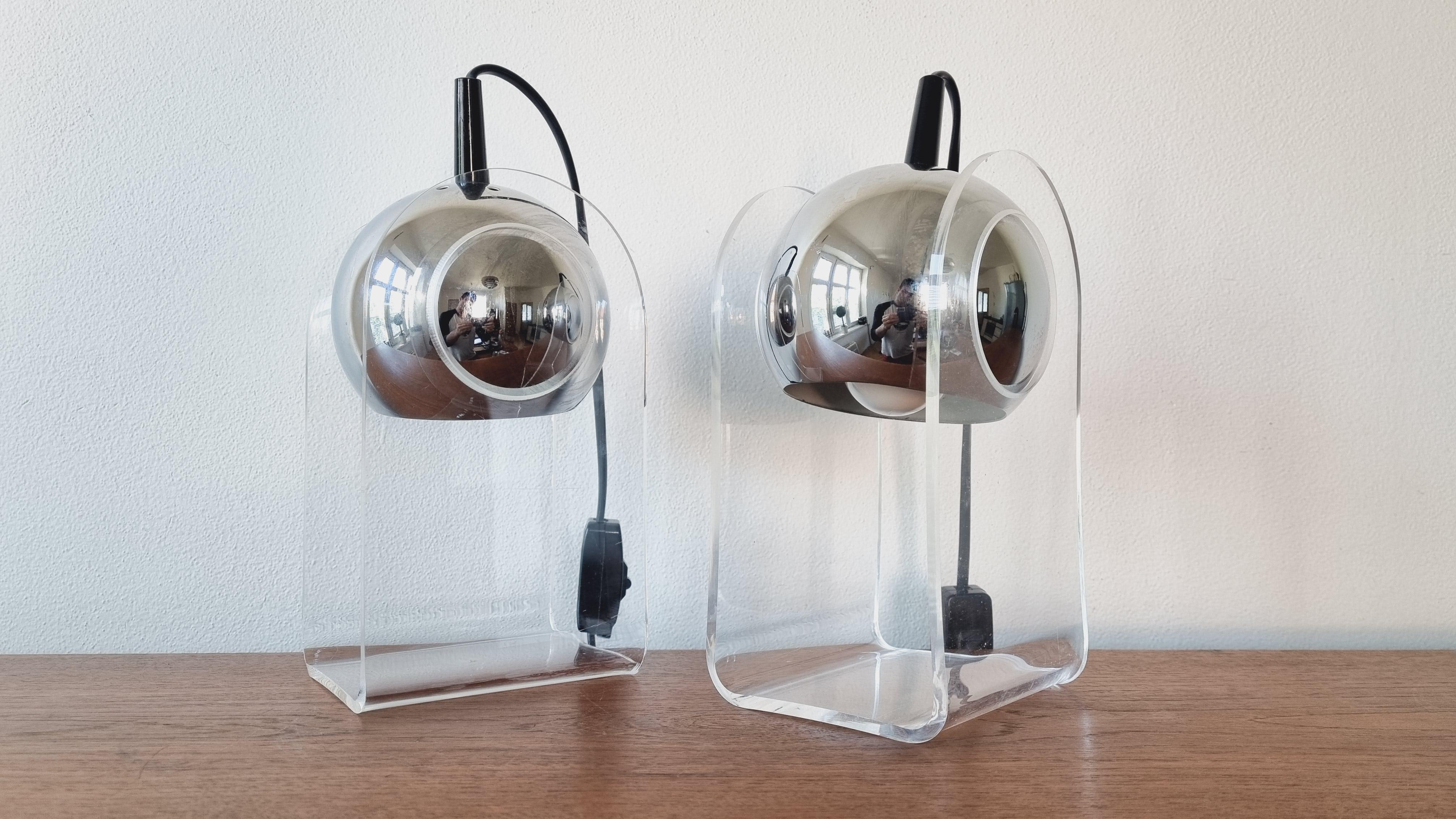 Late 20th Century Pair of Midcentury Table Lamps Model 540, Gino Sarfatti, Arteluce, Italy, 1970s