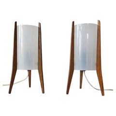 Pair of Midcentury Table Lamps Pokrok Zilina, Tripod, Rocket, 1970s