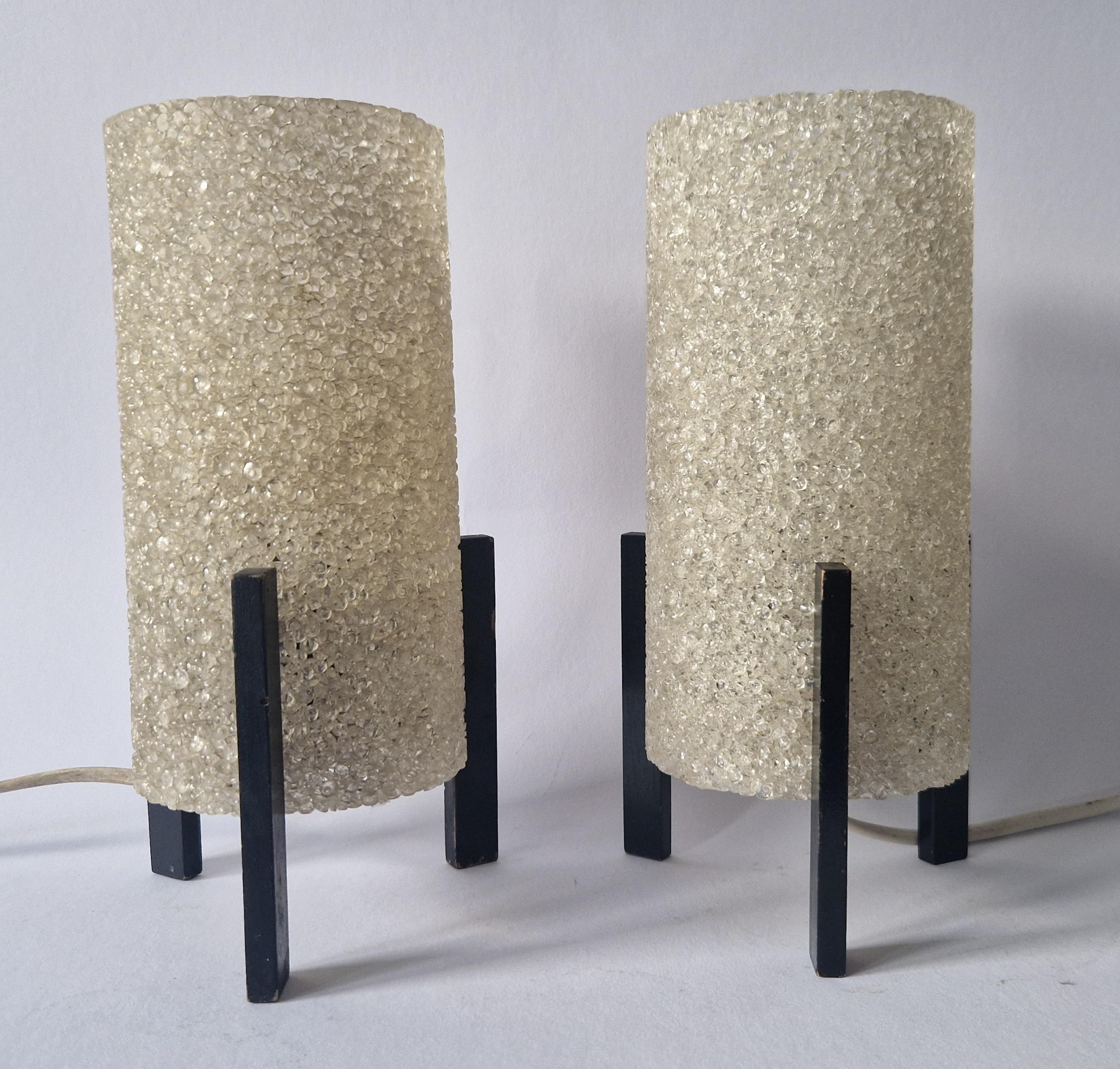 Plastica Coppia di lampade da tavolo Rockets del Medioevo, Germania, anni '70 in vendita