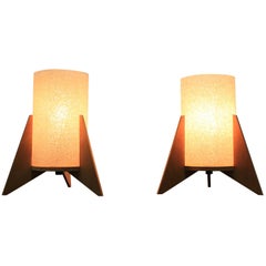 Pair of Midcentury table lamps, Rockets, Pokrok Zilina, 1970s