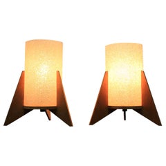 Pair of Midcentury Table Lamps, Rockets, Pokrok Zilina, 1970s