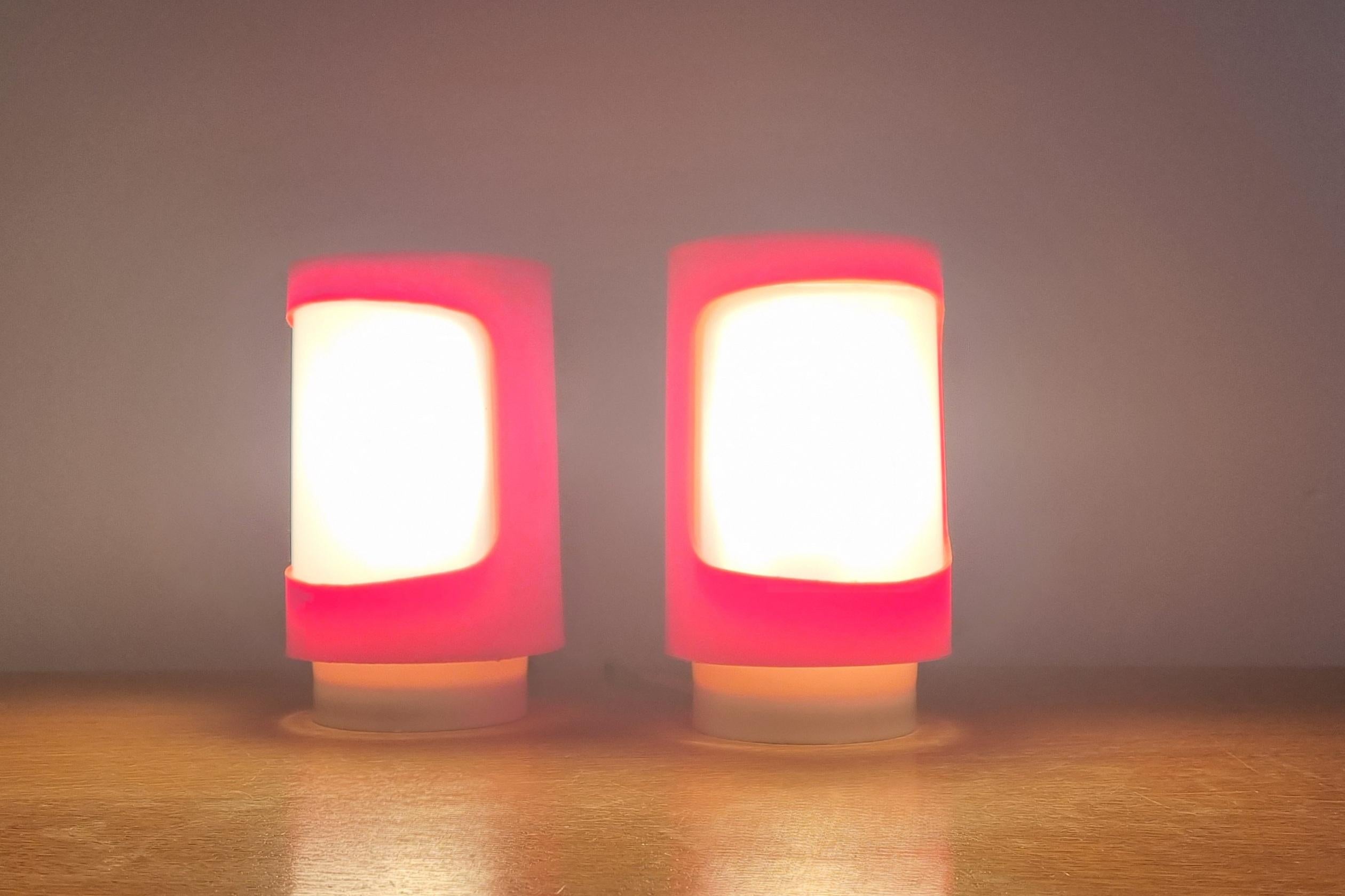 Czech Pair of Midcentury Table Lamps, Space Age, 1970s For Sale
