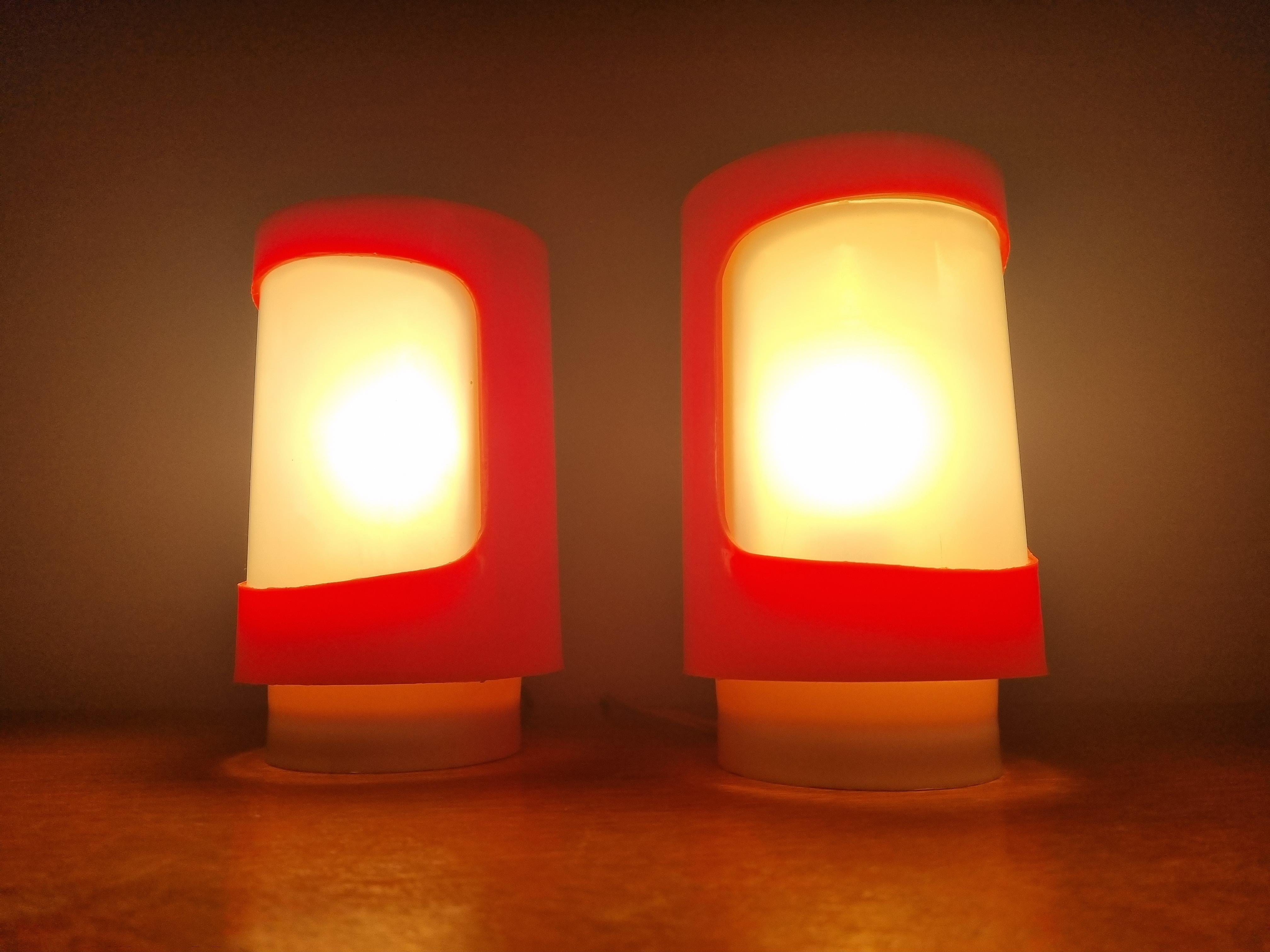 Late 20th Century Pair of Midcentury Table Lamps, Space Age, 1970s For Sale