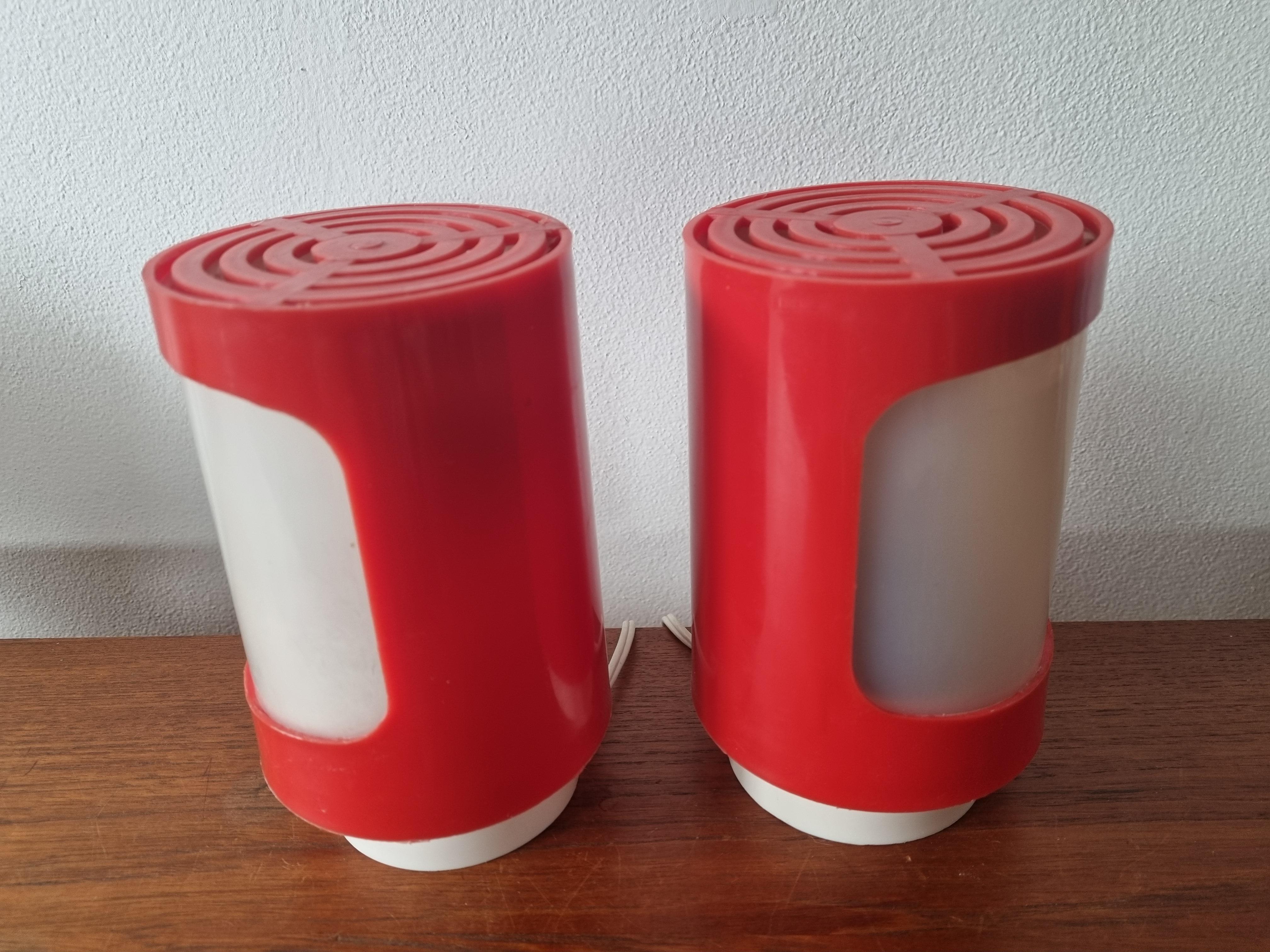 Plastic Pair of Midcentury Table Lamps, Space Age, 1970s For Sale