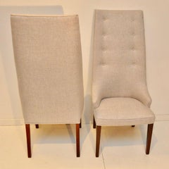 Pair of Midcentury Tall Back Dining Chairs from Denmark