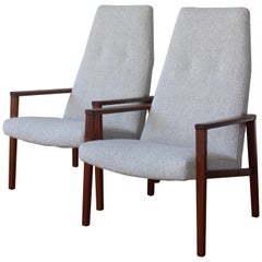 Pair of Midcentury Teak Lounge Chairs, Denmark, 1960s