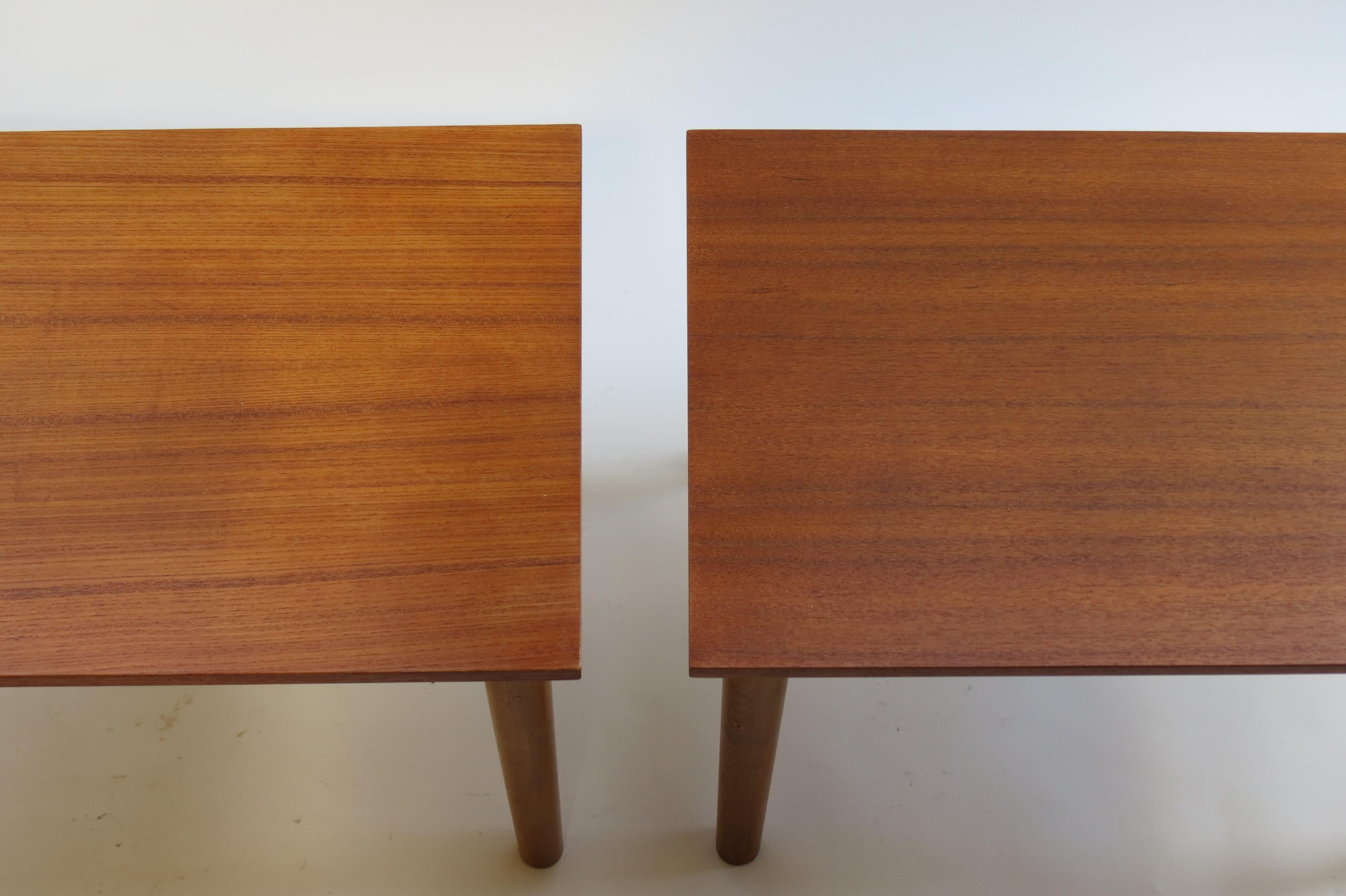 Pair of Midcentury Teak Side Tables Borge Mogensen Style 2