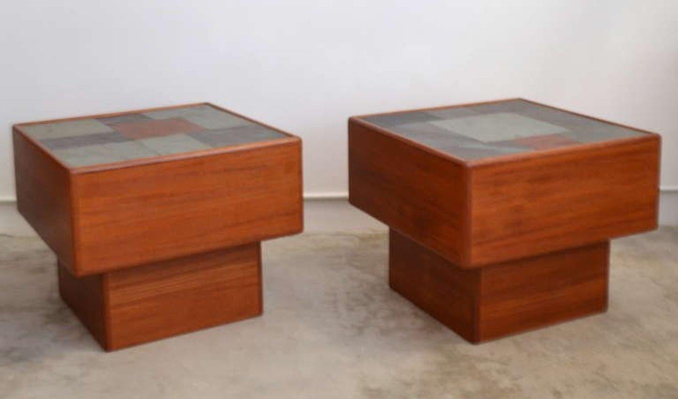 Pair of Midcentury Teak Side Tables (Moderne der Mitte des Jahrhunderts) im Angebot