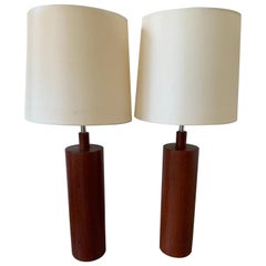 Pair of Midcentury Teak Table Lamps