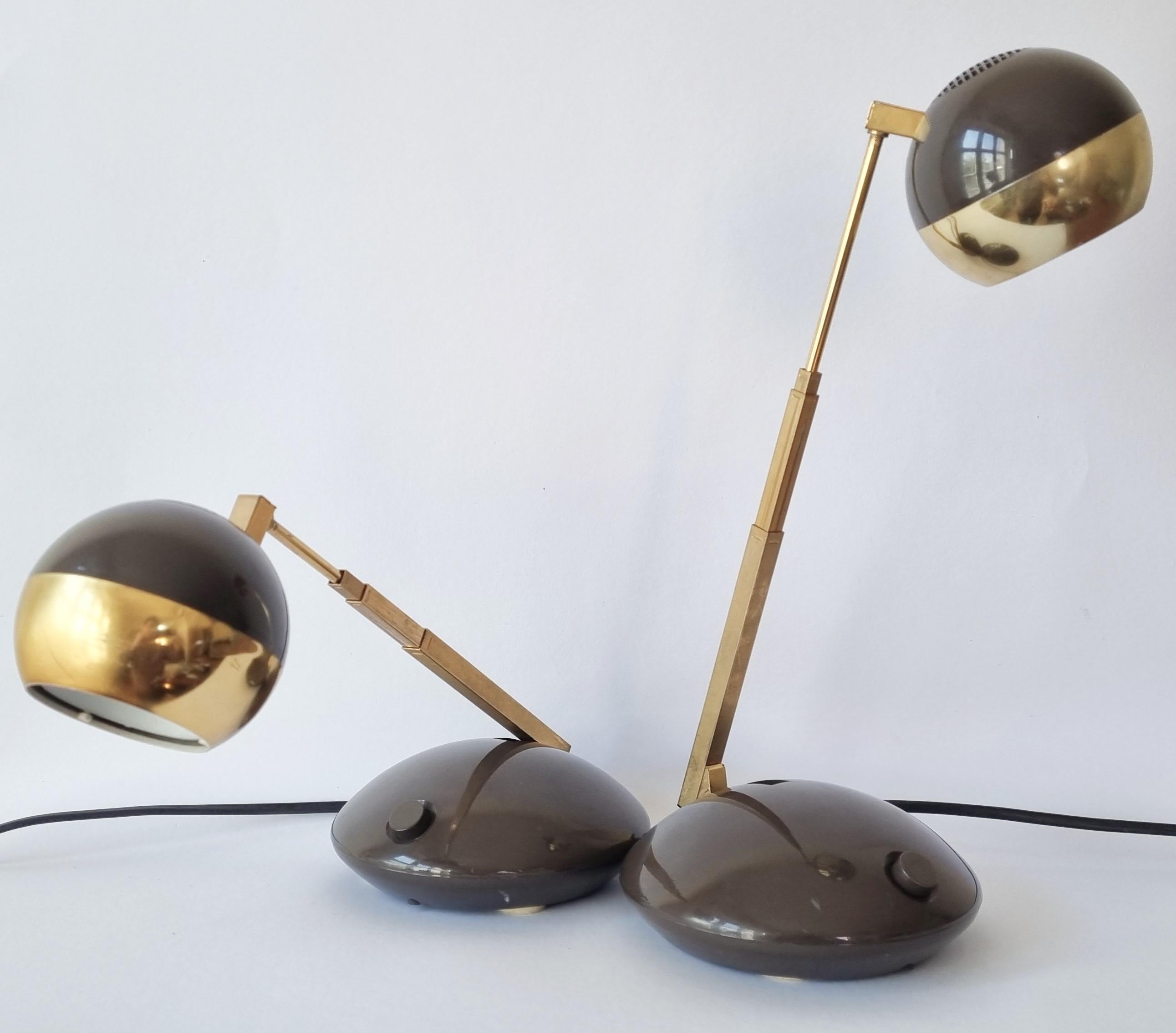 Pair of Midcentury Telescope Table Lamps Eichhoff Werke, Germany, 1970s For Sale 7
