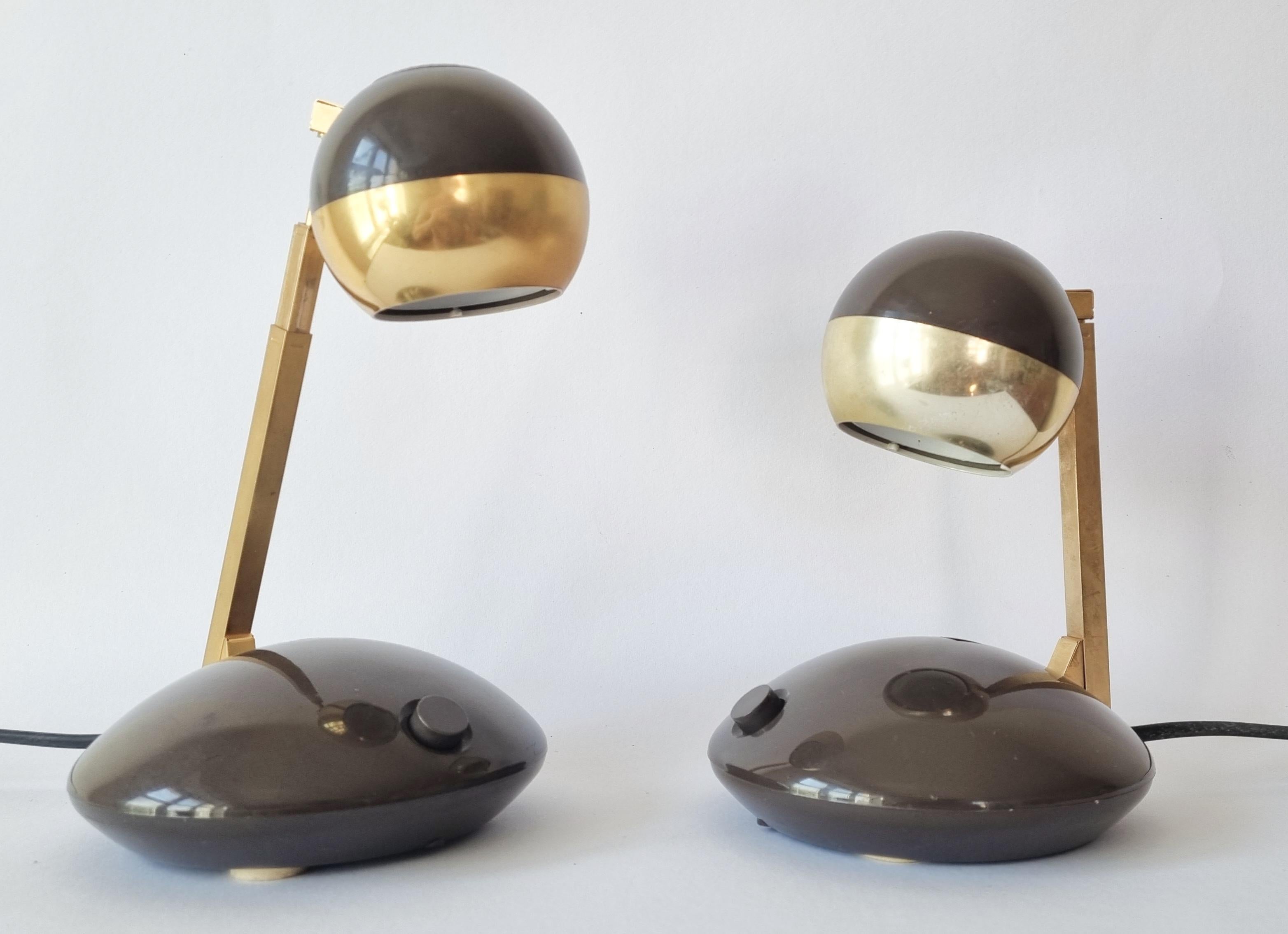 Pair of Midcentury Telescope Table Lamps Eichhoff Werke, Germany, 1970s In Good Condition For Sale In Praha, CZ