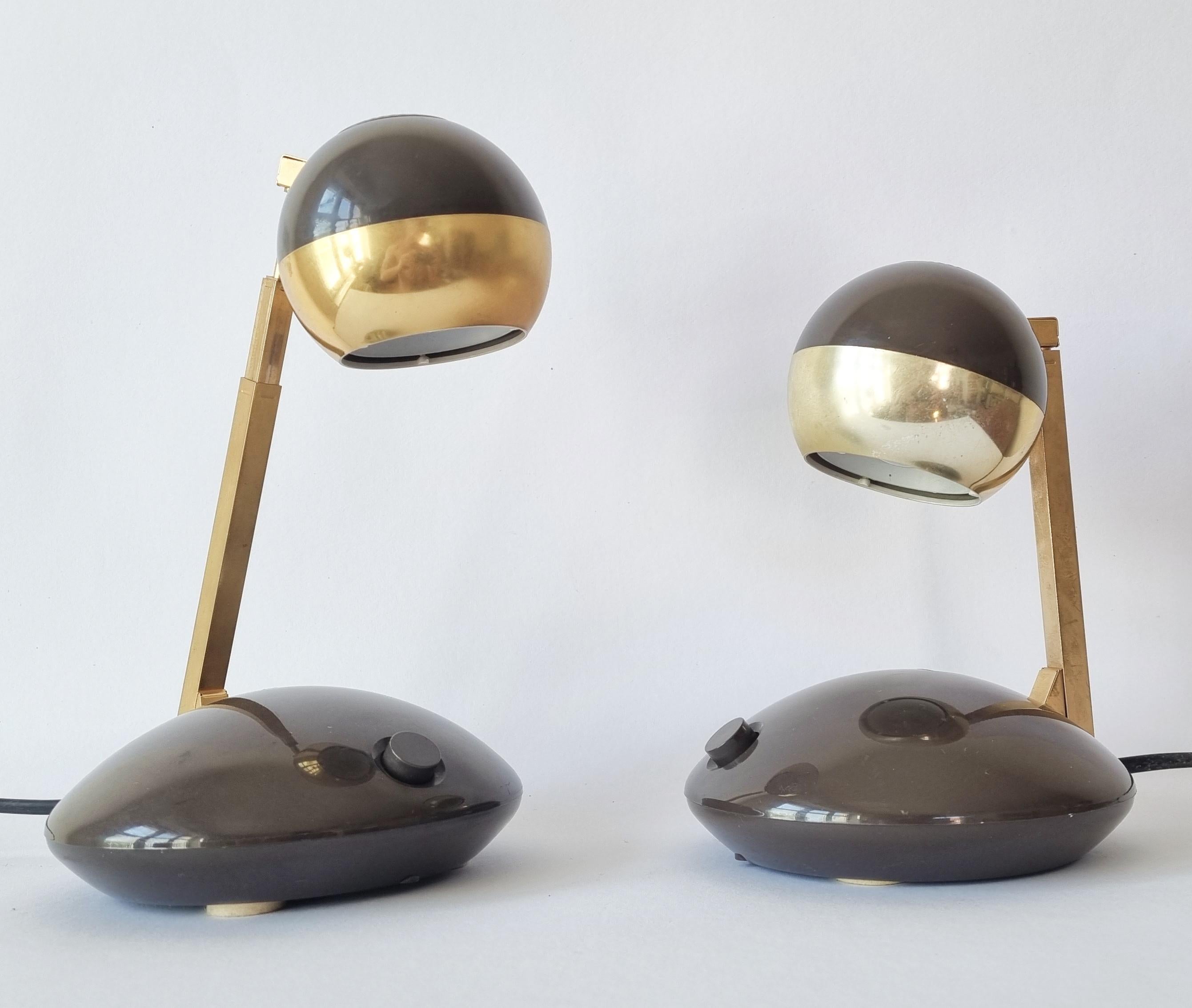 Late 20th Century Pair of Midcentury Telescope Table Lamps Eichhoff Werke, Germany, 1970s For Sale