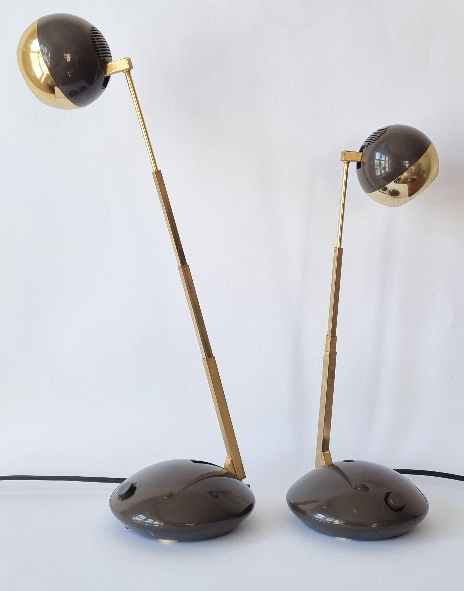 Pair of Midcentury Telescope Table Lamps Eichhoff Werke, Germany, 1970s For Sale 1