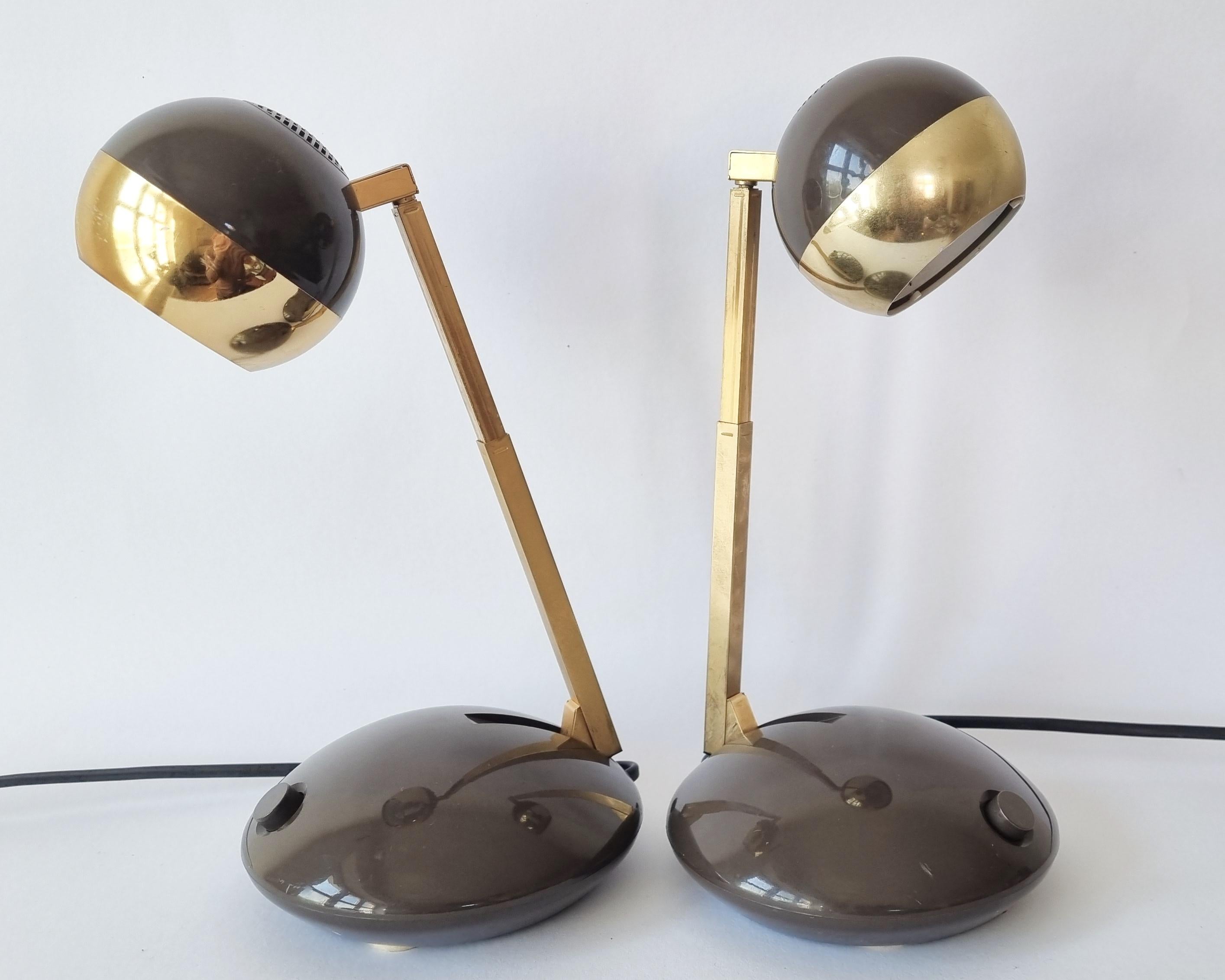 Pair of Midcentury Telescope Table Lamps Eichhoff Werke, Germany, 1970s For Sale 2