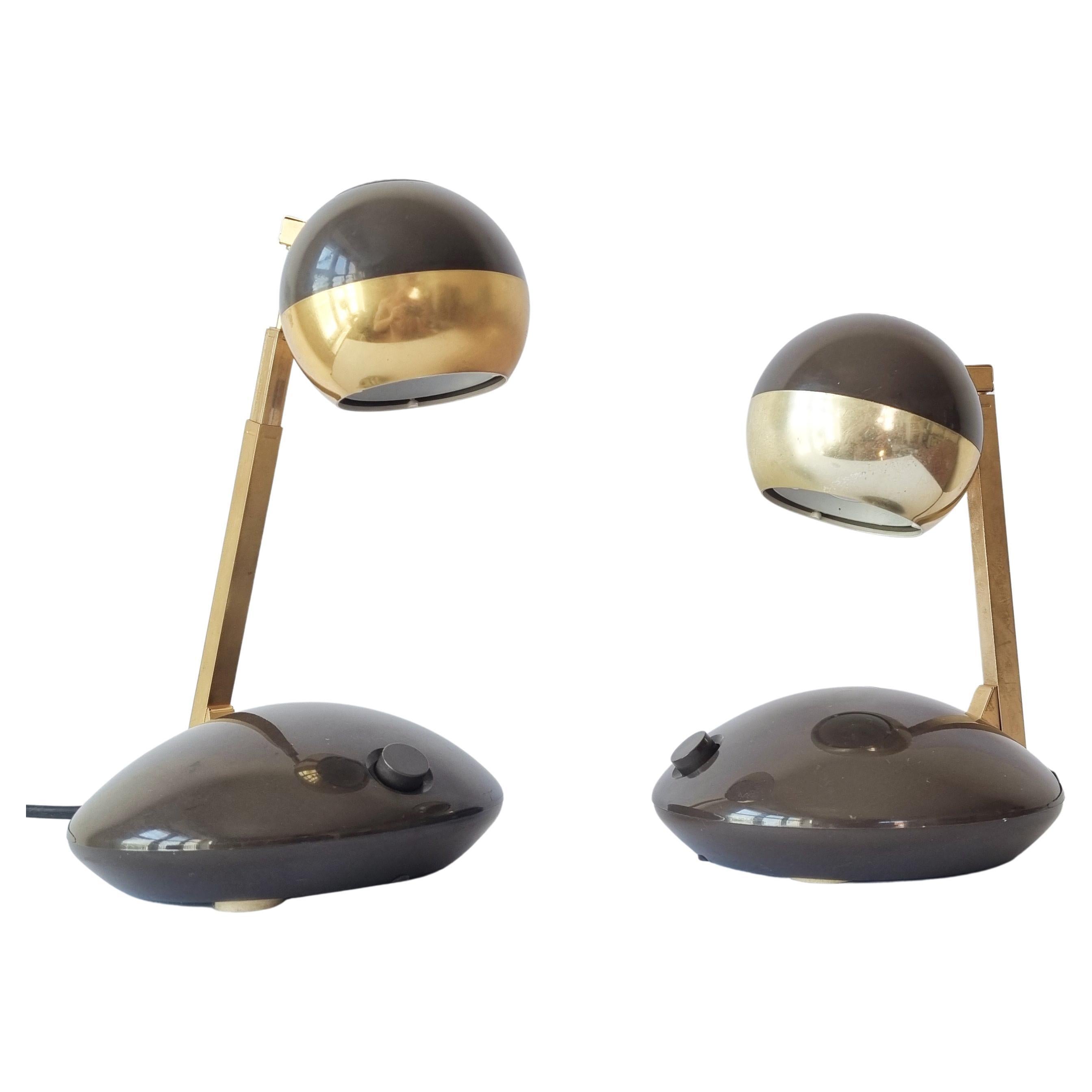 Pair of Midcentury Telescope Table Lamps Eichhoff Werke, Germany, 1970s For Sale