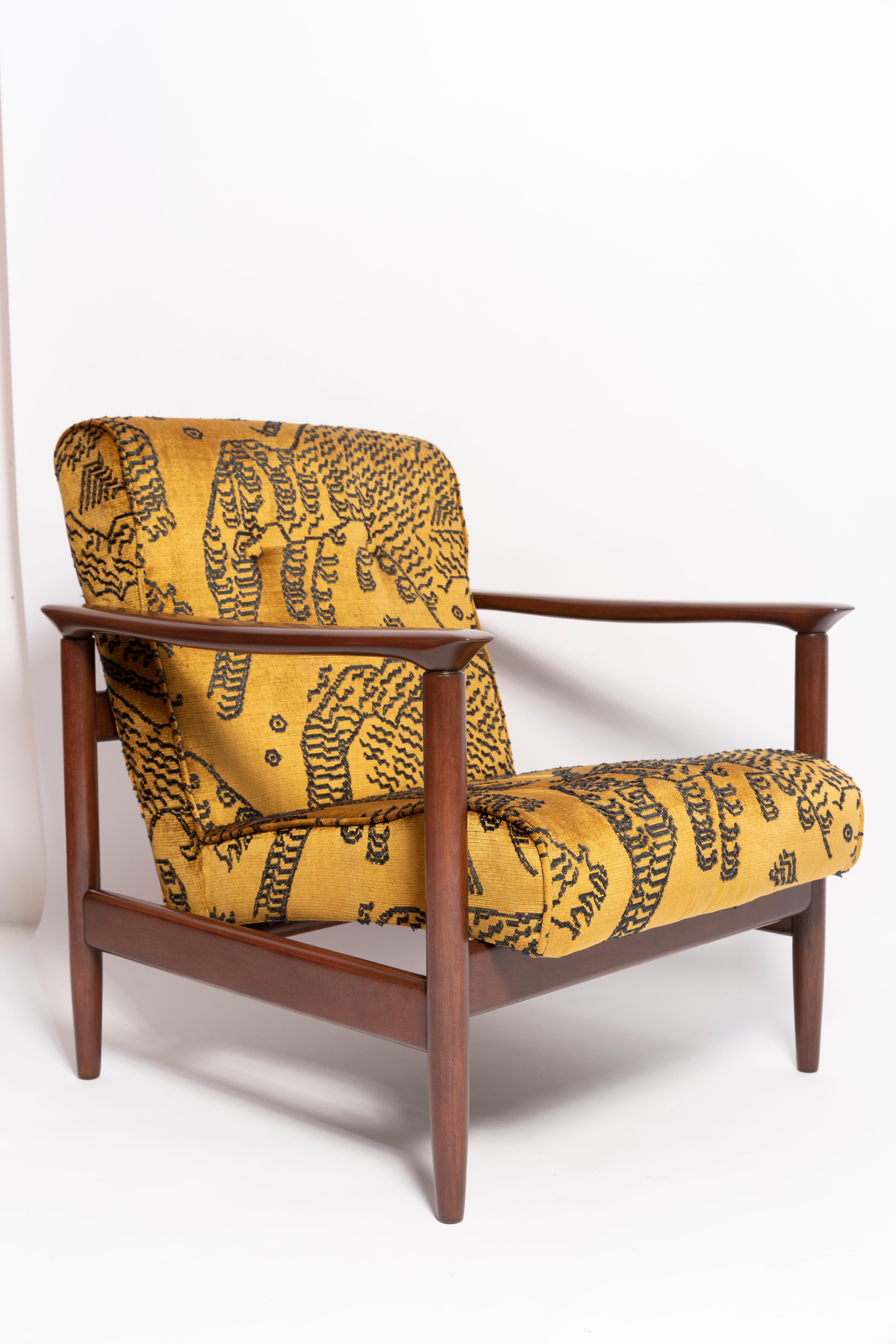 Pareja de sillones de terciopelo tigre de mediados de siglo, GFM 142, Edmund Homa, Europa, 1960 Moderno de mediados de siglo en venta