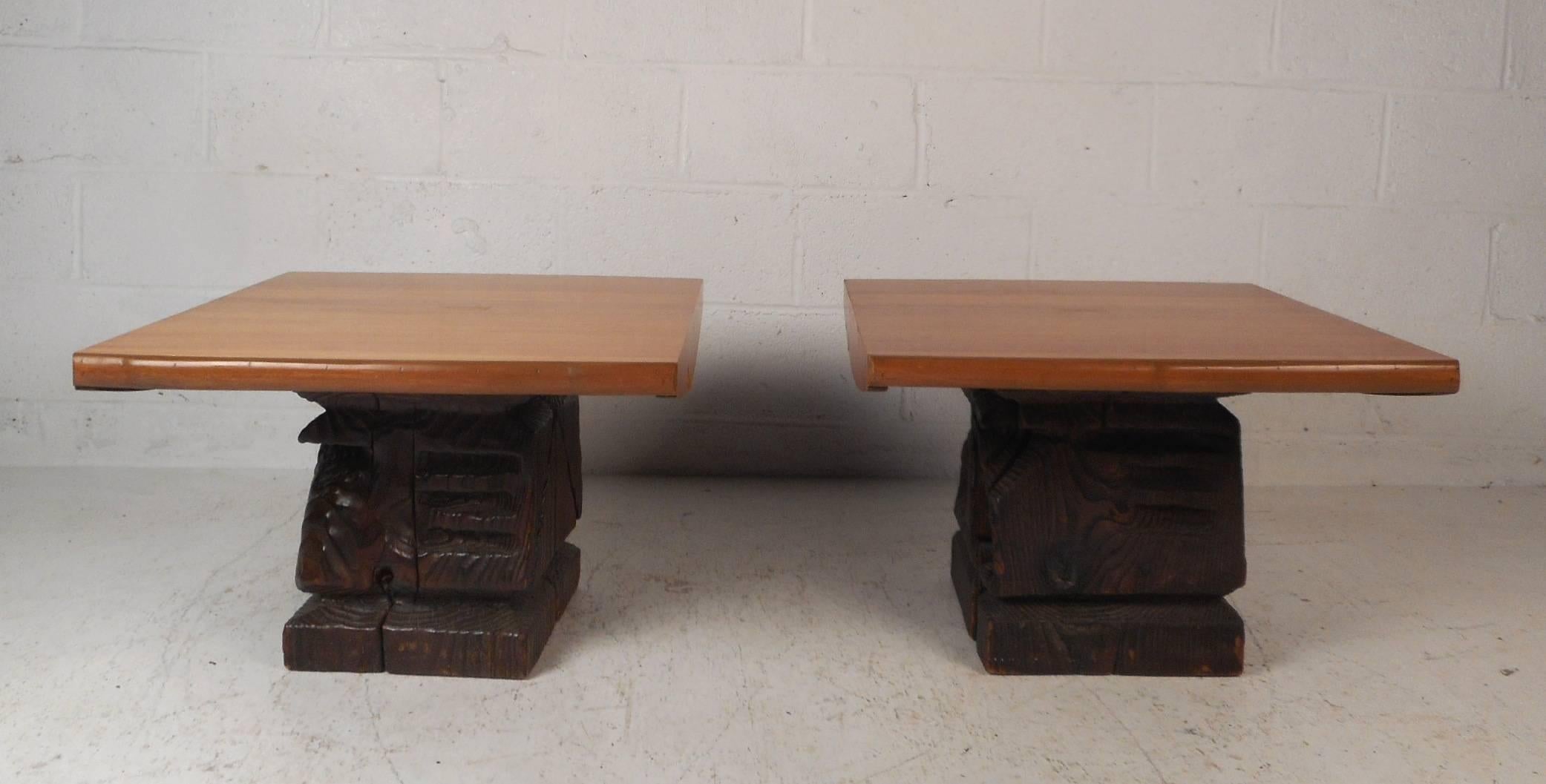 Pair of Midcentury TOTEM End Tables by Witco In Good Condition In Brooklyn, NY