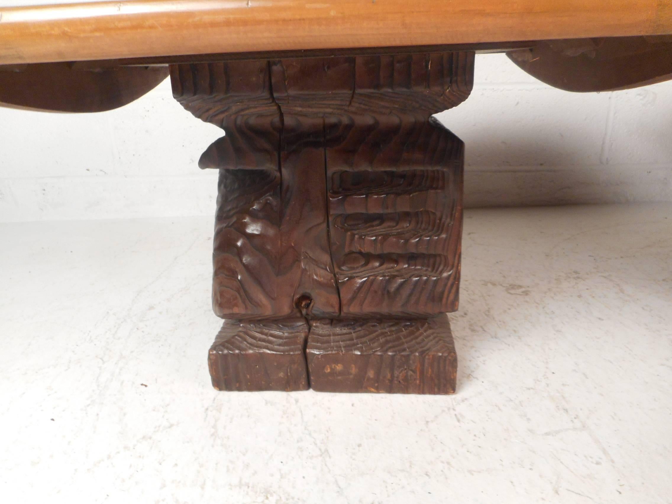 Wood Pair of Midcentury TOTEM End Tables by Witco