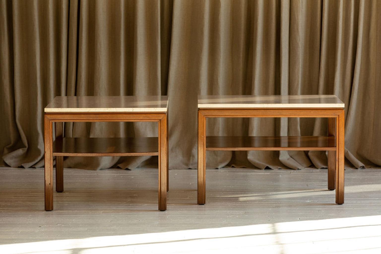 Finish
-Travertine; Walnut                                                                   
-Good vintage condition                                

Dimensions
