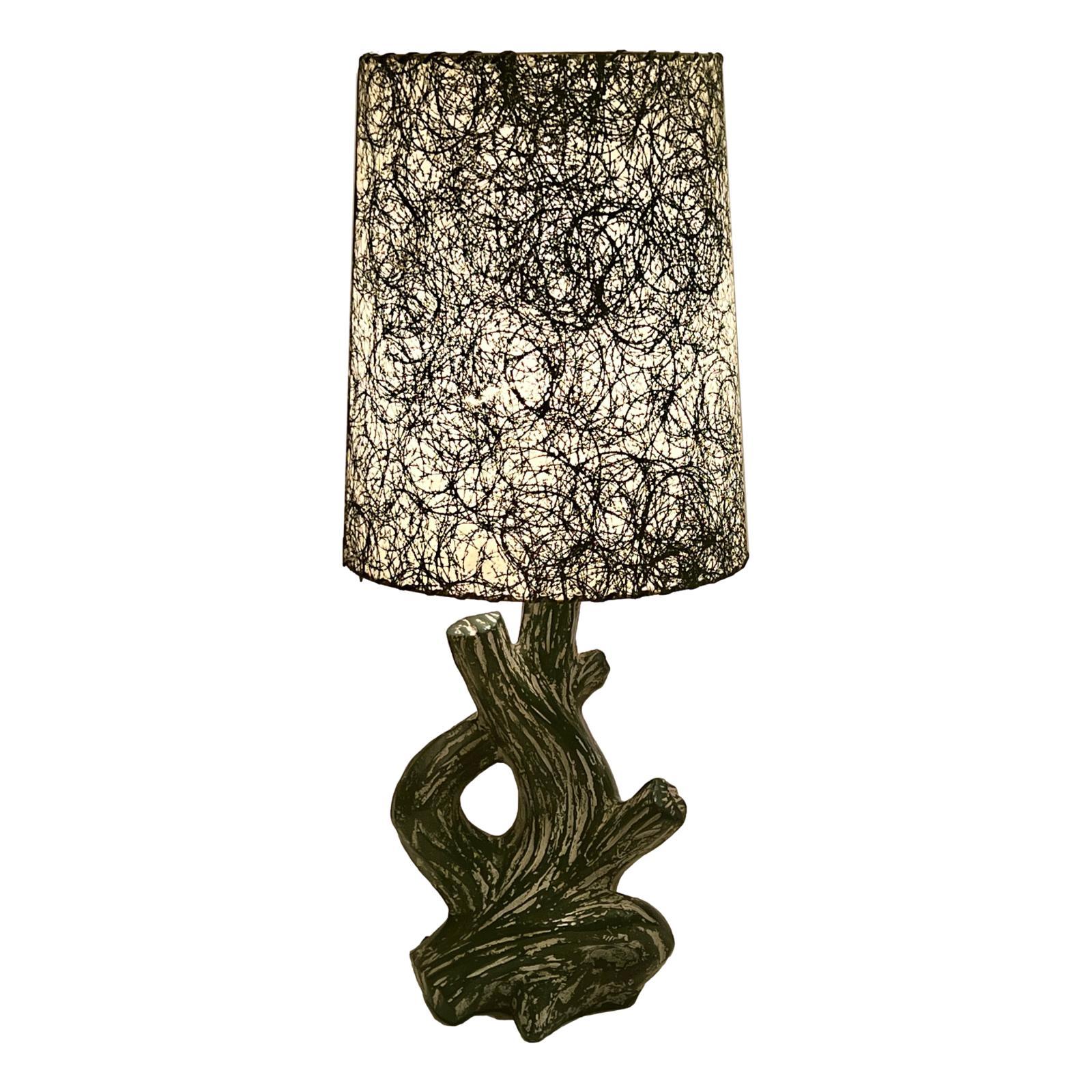 European Pair of Midcentury Tree Trunk Lamps For Sale
