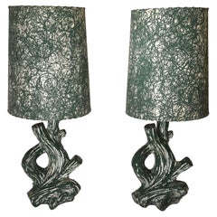 Vintage Pair of Midcentury Tree Trunk Lamps