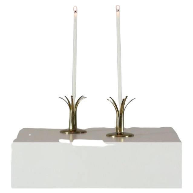Pair of Midcentury Tulip Candleholders For Sale